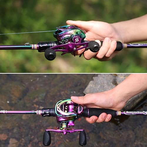 Miniatura 7 de Sougayilang Combo de caña de pescar y carrete, caña de pescar mediana con carrete de cebo combo, combo de pesca de 2 piezas