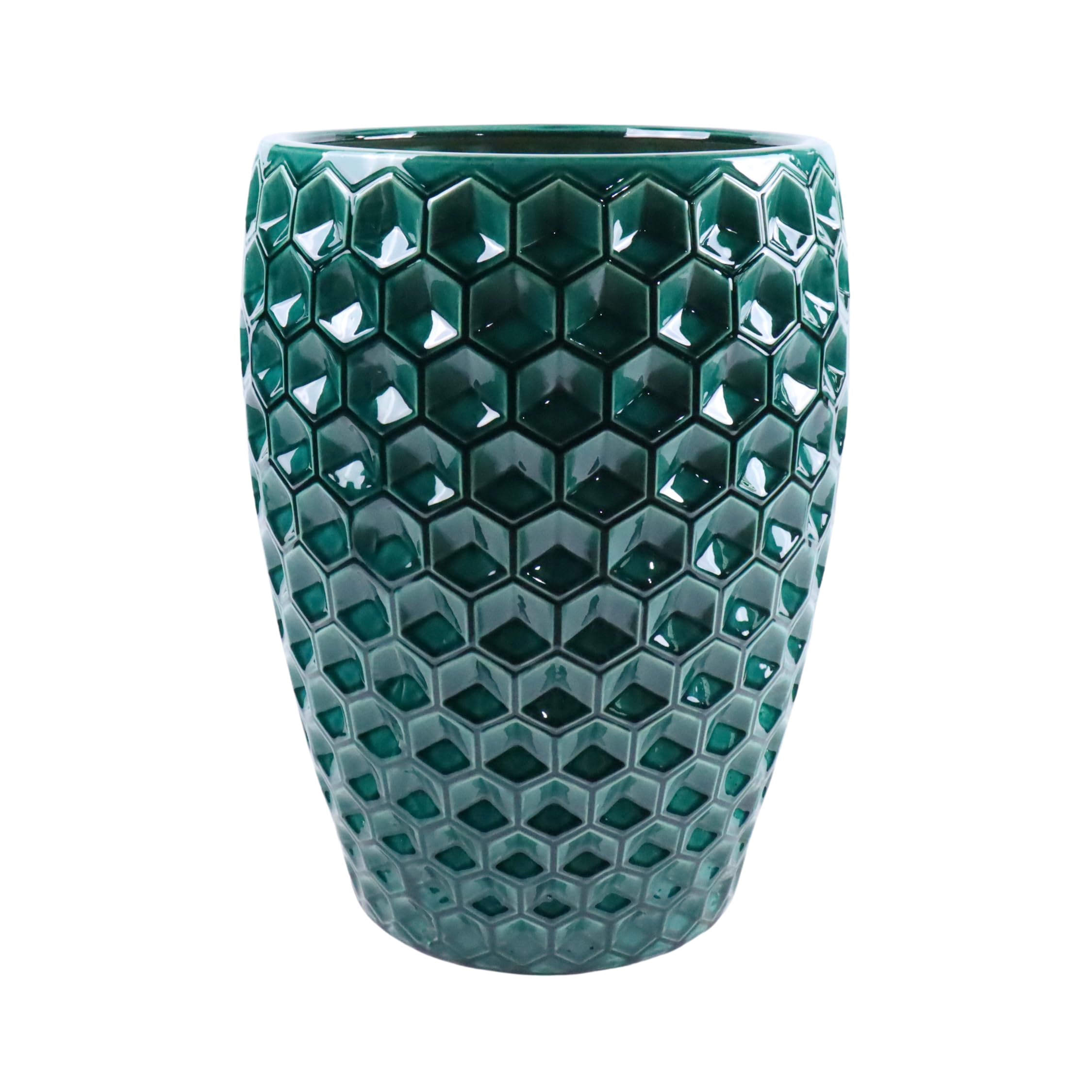 Versailles Terrakotta Topf Dunkelgrün, Größe: XL - Durchmesser: 38 cm x Höhe: 54 cm, handgefertigt, mediterranes Pflanzgefäß für Außen Innen Garten
