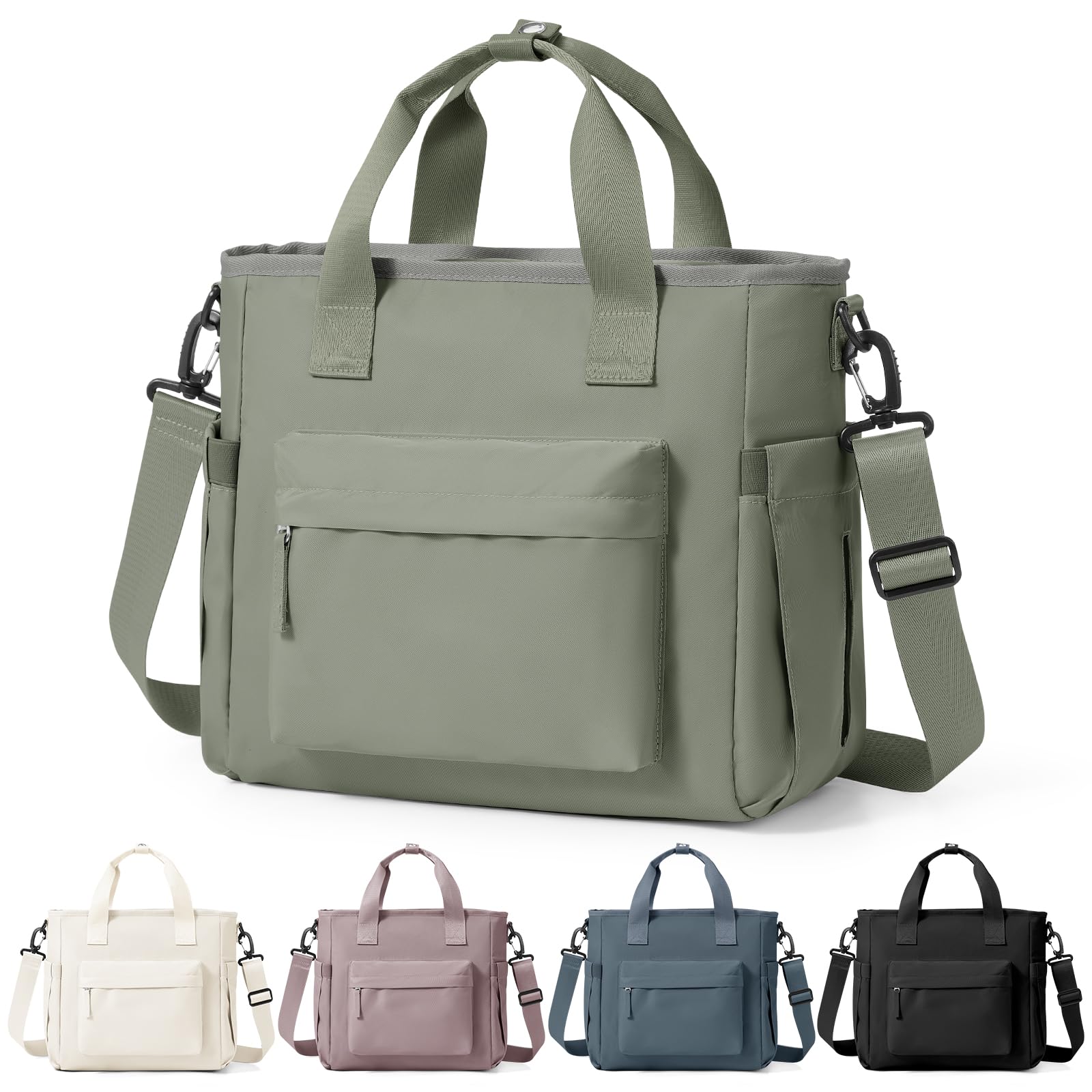 Lunch Bag Insulated Lunch Box Leakproof Lunch Tote Bags for Women Men,Portable Thermal Cooler Bag Lunch Containers with Shoulder Strap for Work, Family, Picnic, School, Outdoor,BBQ C5-Greygreen