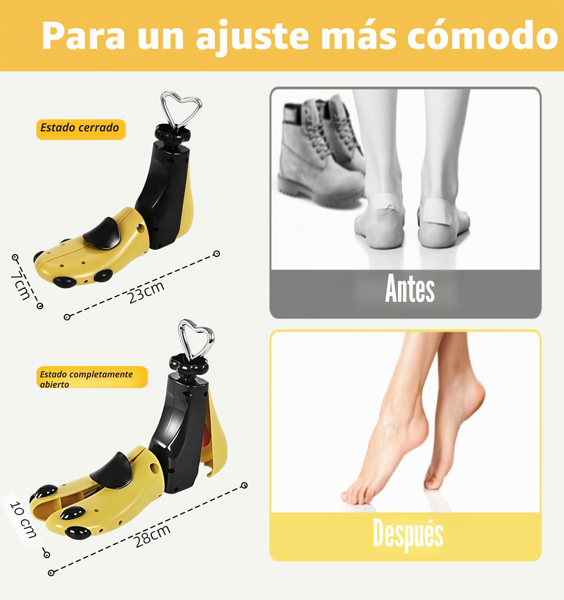 Horma para Ensanchar Zapatos 36-41, Hormas para Zapatos Mujer, Ensanchador de Zapatos Profesional, Expansor de Zapatos, Horma Ensanchadora, Horma Zapatillas Ajustable, Shoe Stretcher (1 Pieza)