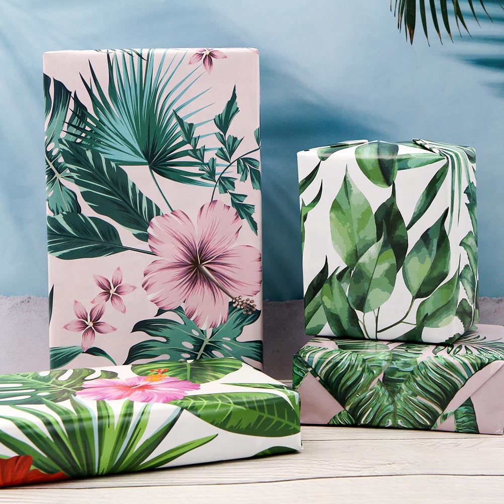 Hawaii-Geschenktüten Aus Kraftpapier – Mit Palmblatt-Muster Für Sommer-Partys