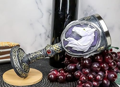 Miniatura 8 de Ebros Vial Of Everlasting Life Raro Unicornio Blanco Cáliz Bebida Alcohólica Bebida Copa Copa Copa 7.5 "H Antiguo Místico Mítico Legendario Animal