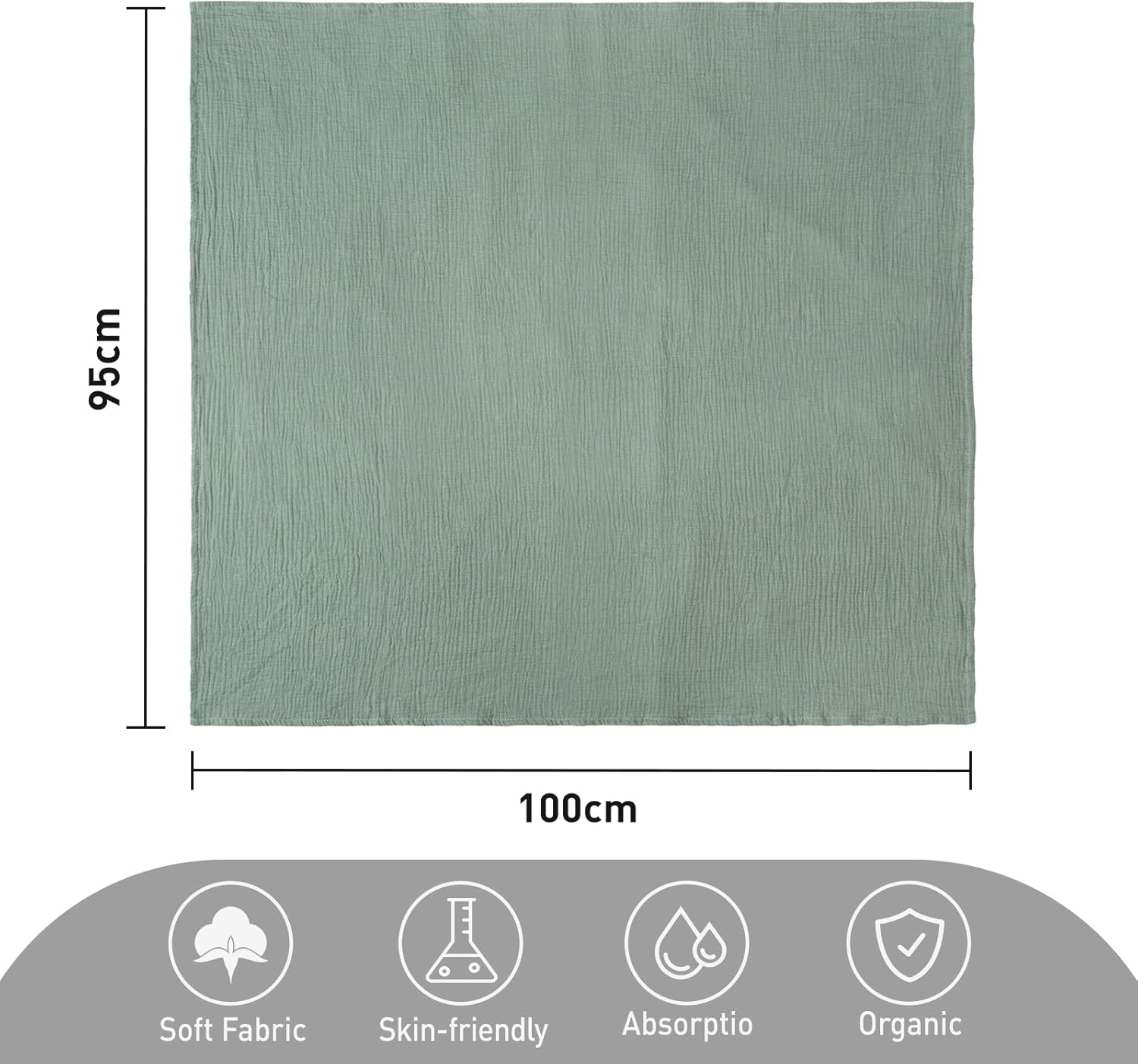 GLLQUEN BABY Muslin Swaddle Blankets, 2-Pack Neutral Receiving Blanket Swaddling for Newborn Boys and Girls, Breathable Swaddle Wrap for Infant, Baby Essentials, Registry & Gift, 40 x 38 inches - Image 8