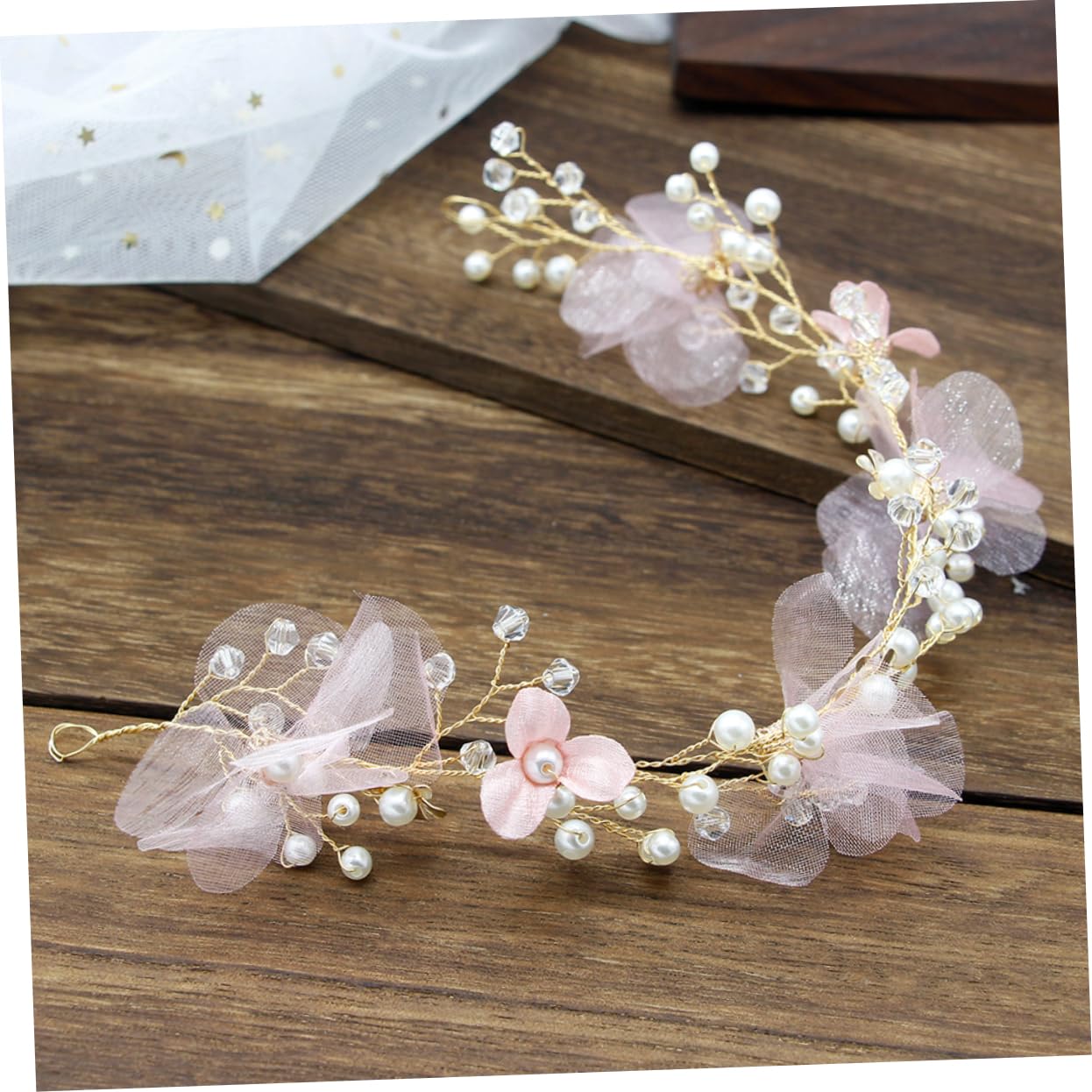 Didiseaon 3piezas Diadema De Flores Perlas Para Bodas Accesorio De Pelo Elegante y Celebraciones