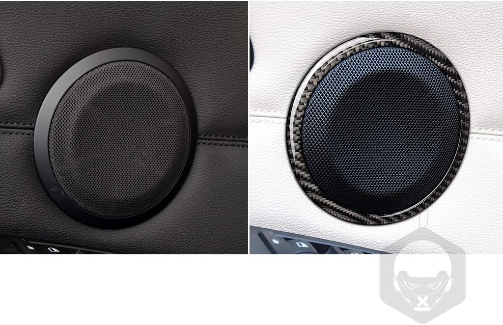 NVCNX Real Premium Carbon Fiber Car Door Speaker Ring Cover Interior Trim Compatible with BMW 3 Series E90 E92 E93 325i 328i 330i 335i M3 2006 2007 2008 2009 2010 2011 2012 2013 Accessories Black