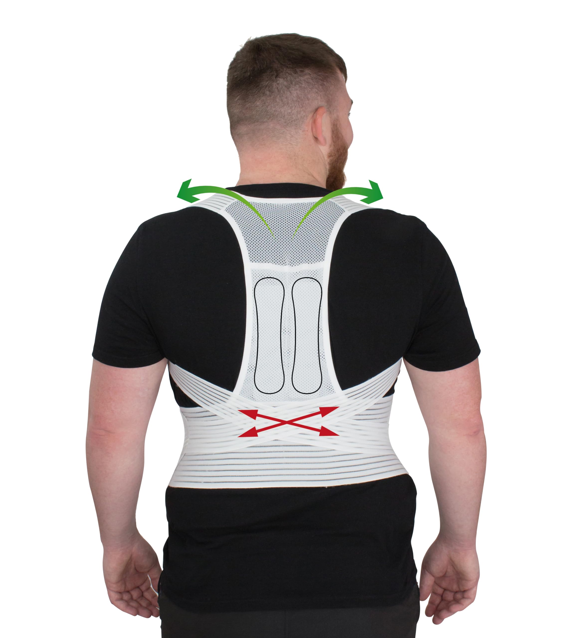 Hydas Geradehalter mit Stützgürtel, XXL - unterstützt eine aufrechte Körperhaltung, Haltungskorrektur, Made in Germany
