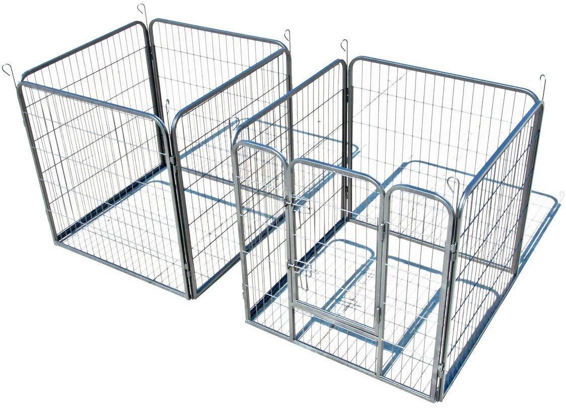 BUNNY BUSINESS Heavy Duty Puppy Box Enclosure/Coniglio 8 Pannelli, Grande, Grigio Canna di fucile