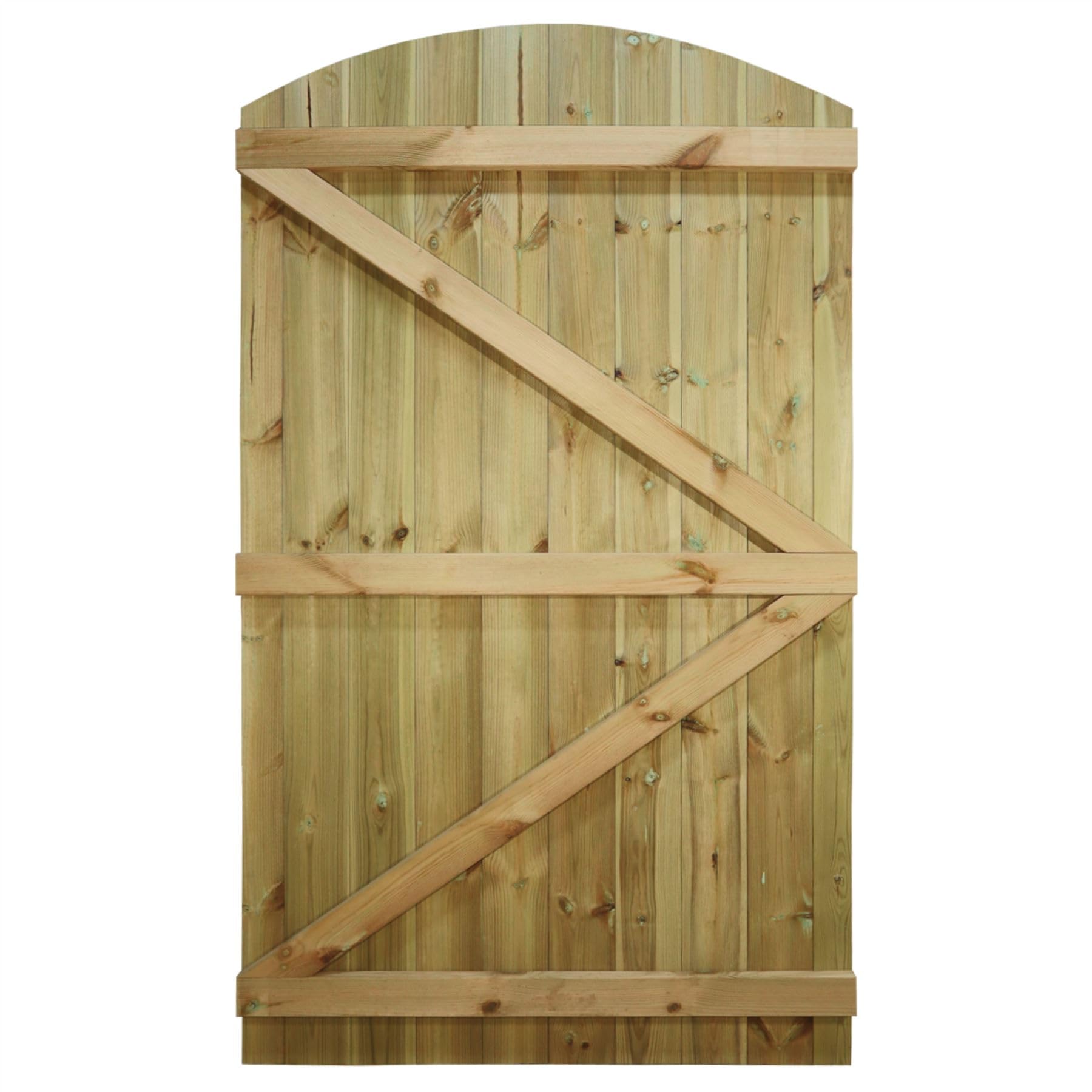 Made to Measure 6ft Wooden Garden Gate, Custom T&G Semi-Braced Arch Top Treated Timber Door for Outdoor Pathway Home Access, MAX 180cm High x MAX 105cm Wide