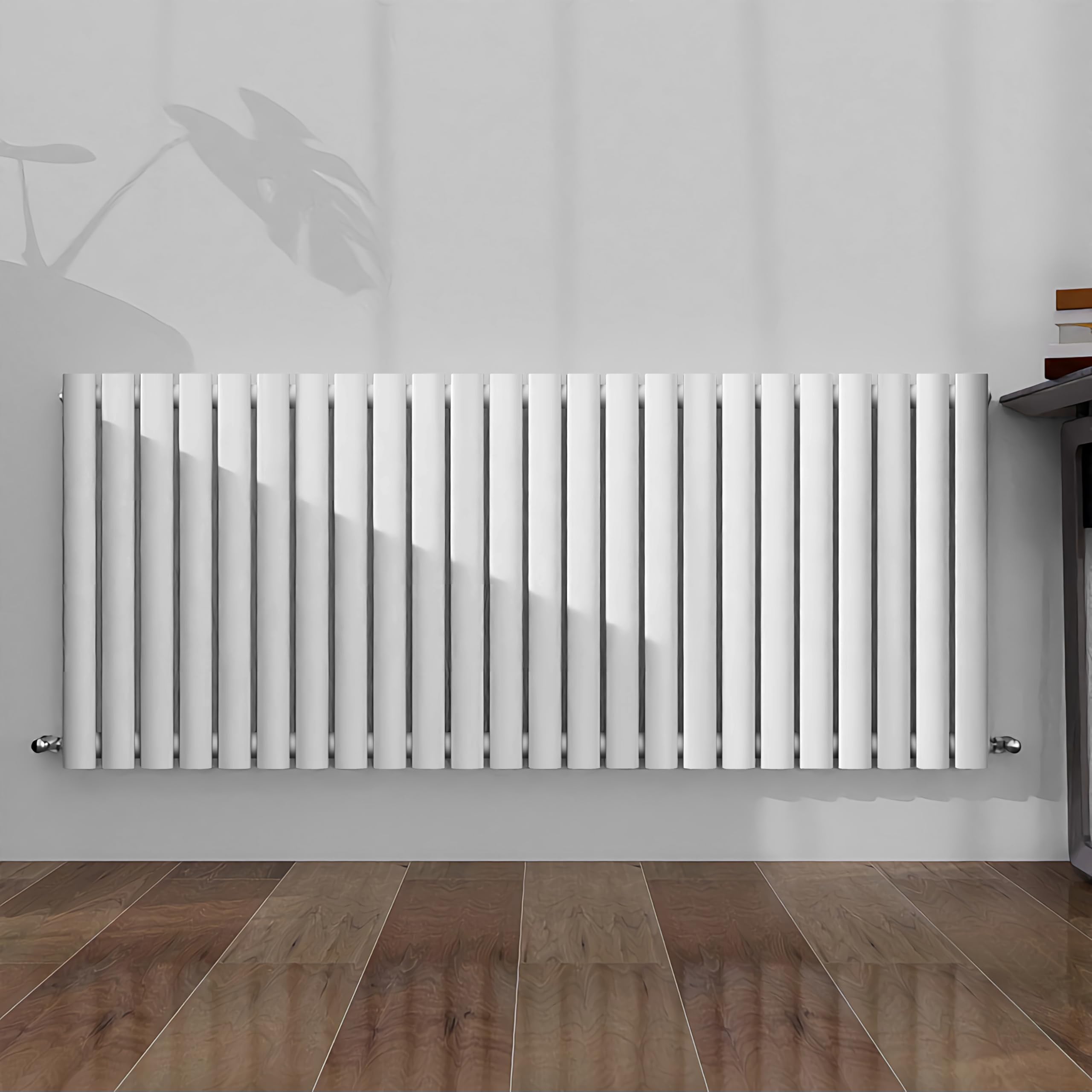 SLINE SANITARY Horizontal Oval Column Rradiator Bathroom Central Heating White 600×1416mm Single Panel Radiator