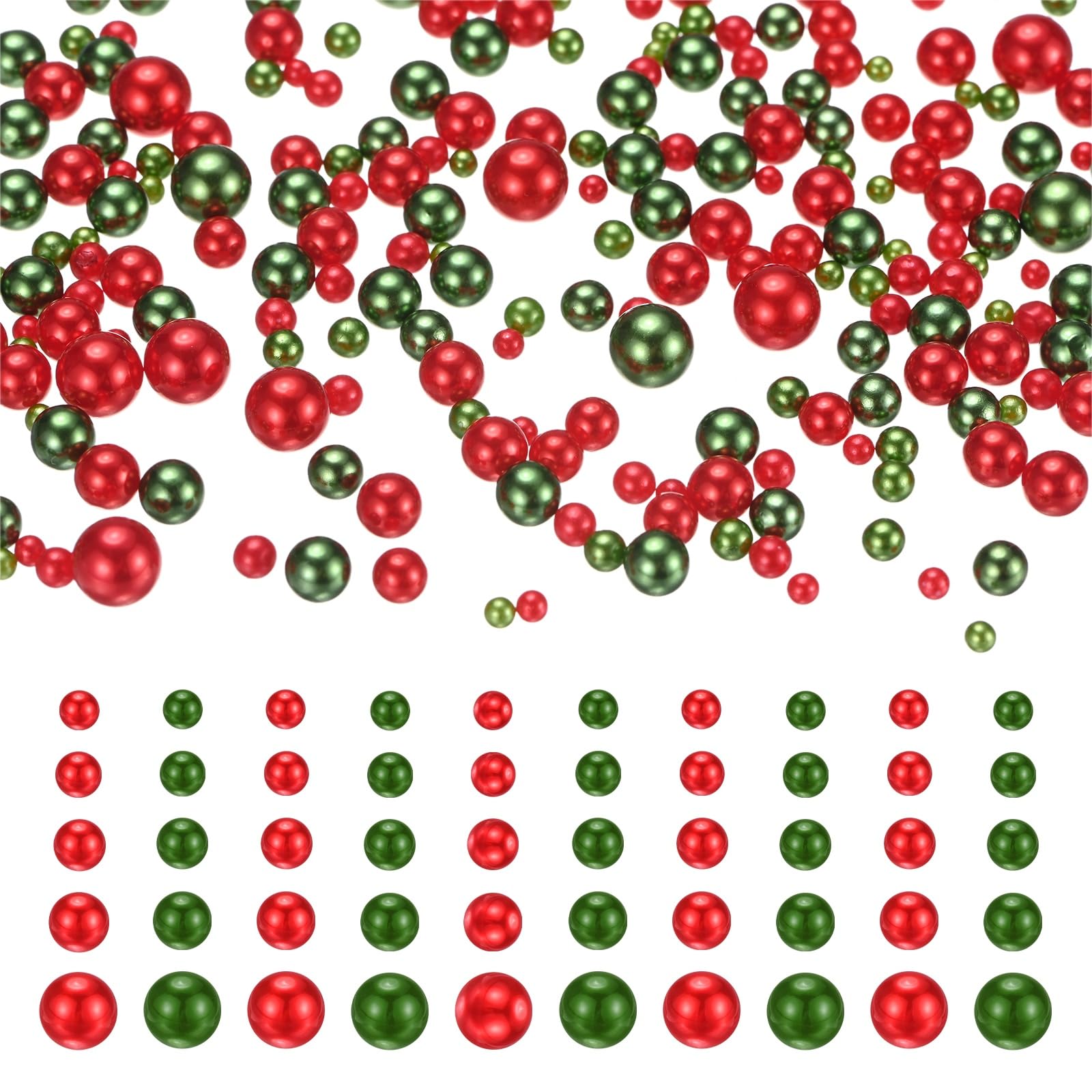 M METERXITY 1000-Pack No Hole Pearls 3-8mm ABS Faux Round Beads