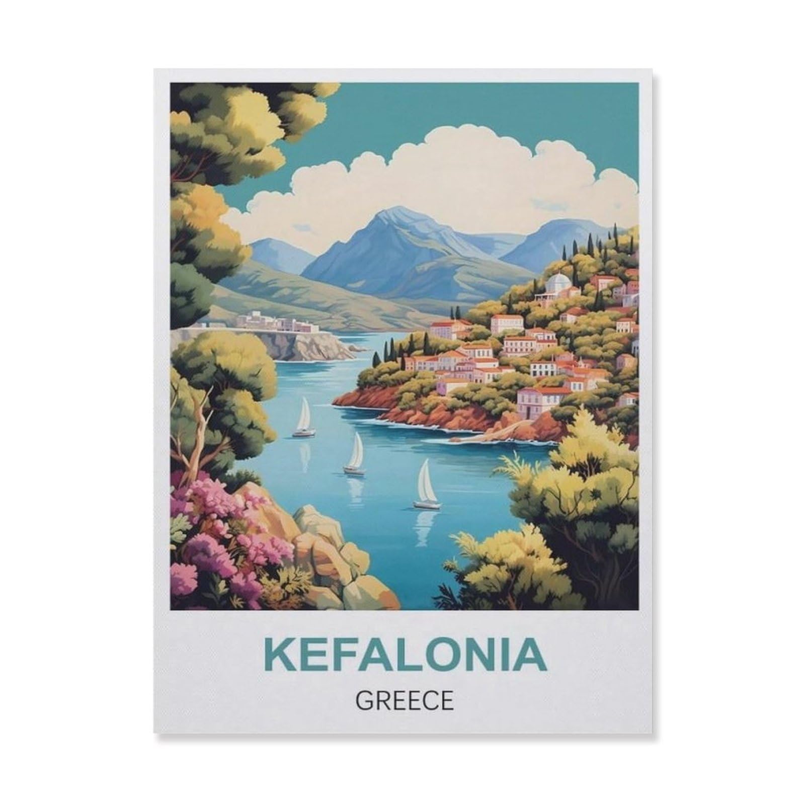 Metal Tin Sign，Kefalonia Greece(15x30cm）