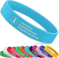 Vista 18 de MissNaNa Pulseras médicas de silicona personalizadas de varios colores, pulsera de alerta de identificación de emergencia grabada para mujeres