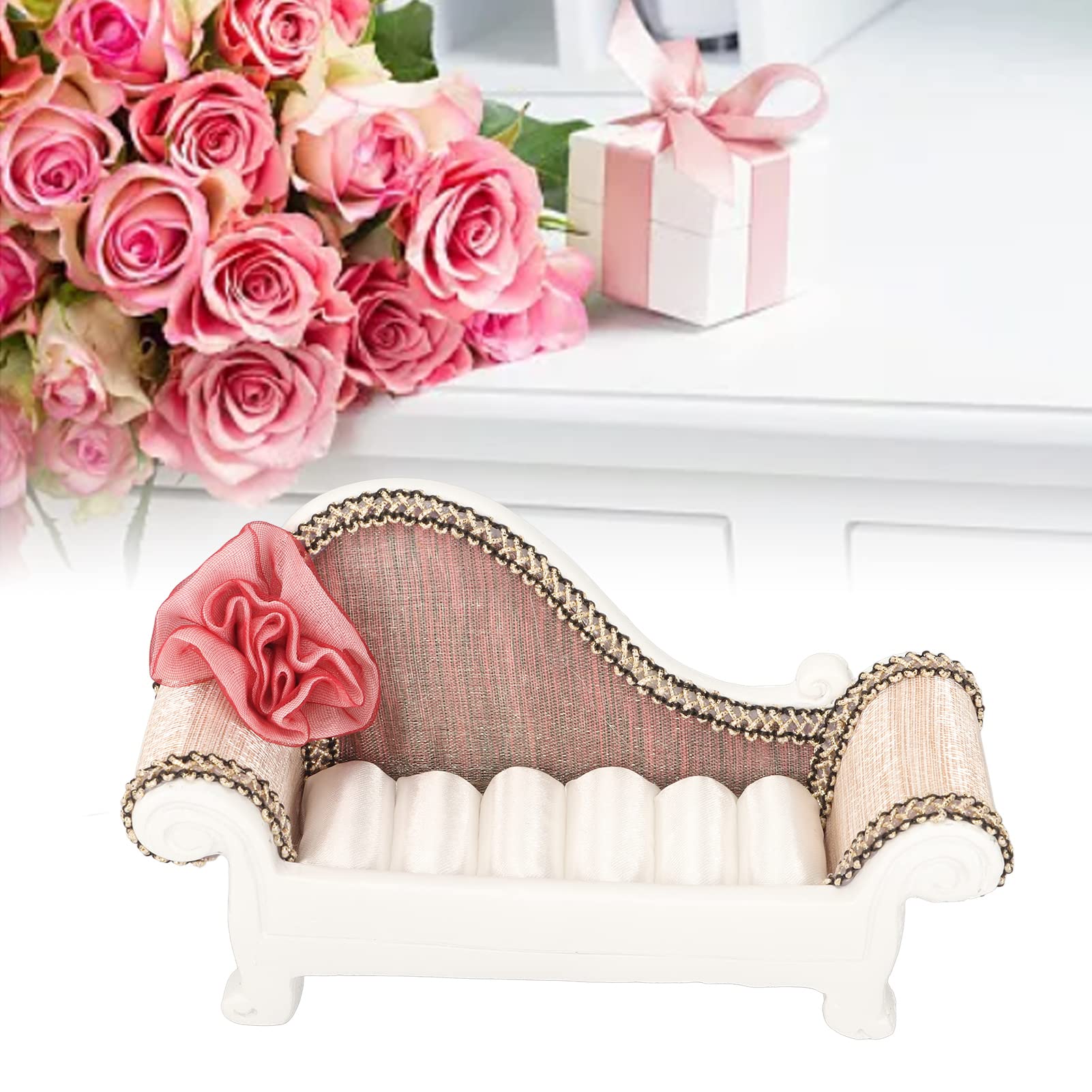 Estante para joyas, soporte para anillos de moda, estante para anillos con forma de sofá, organizador de aretes, estante para almacenamiento de joyas, estuche para anillos, soporte de exhibición