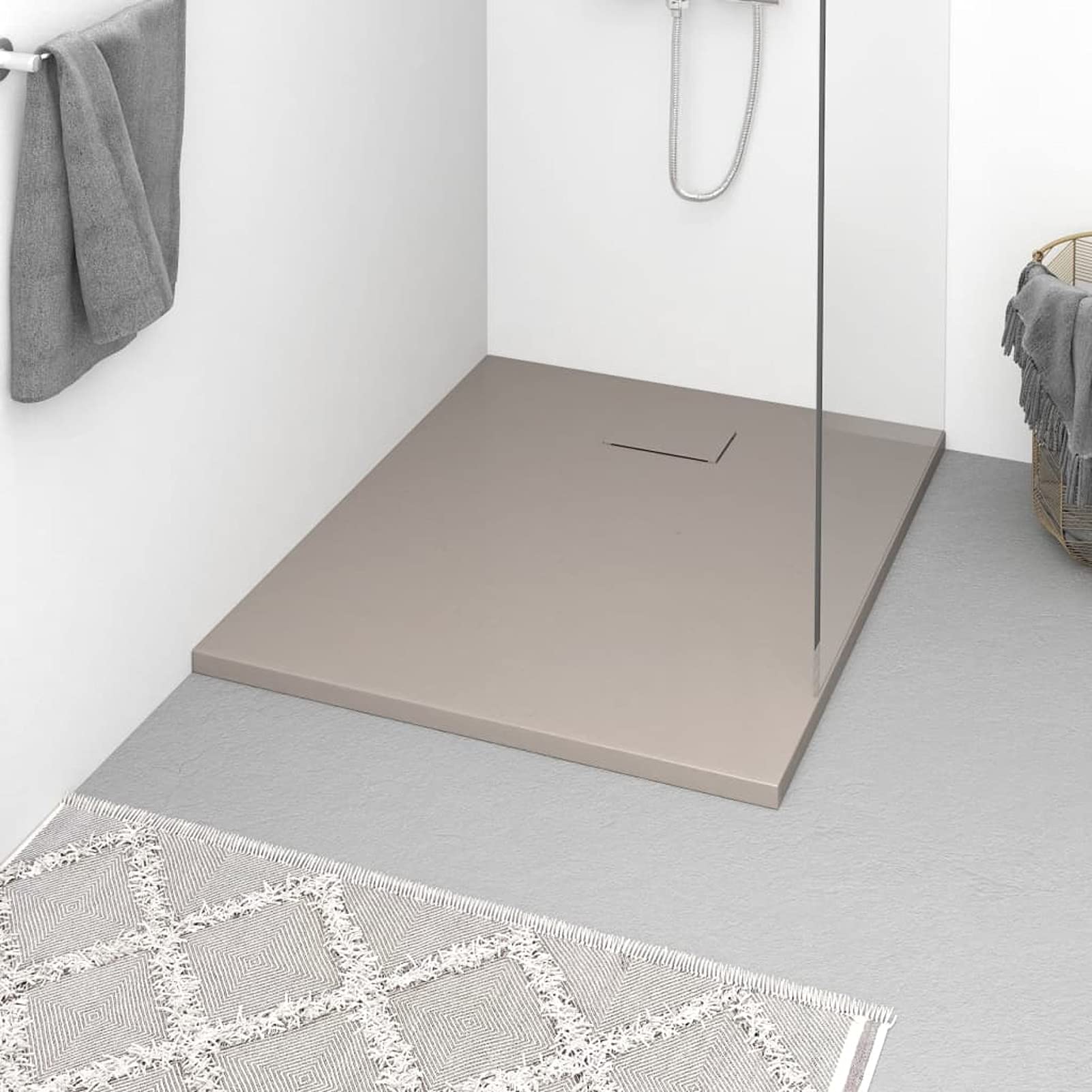 Plato de Ducha SMC marrón 100x80 cm Muebles BañO Mampara Ducha Fija