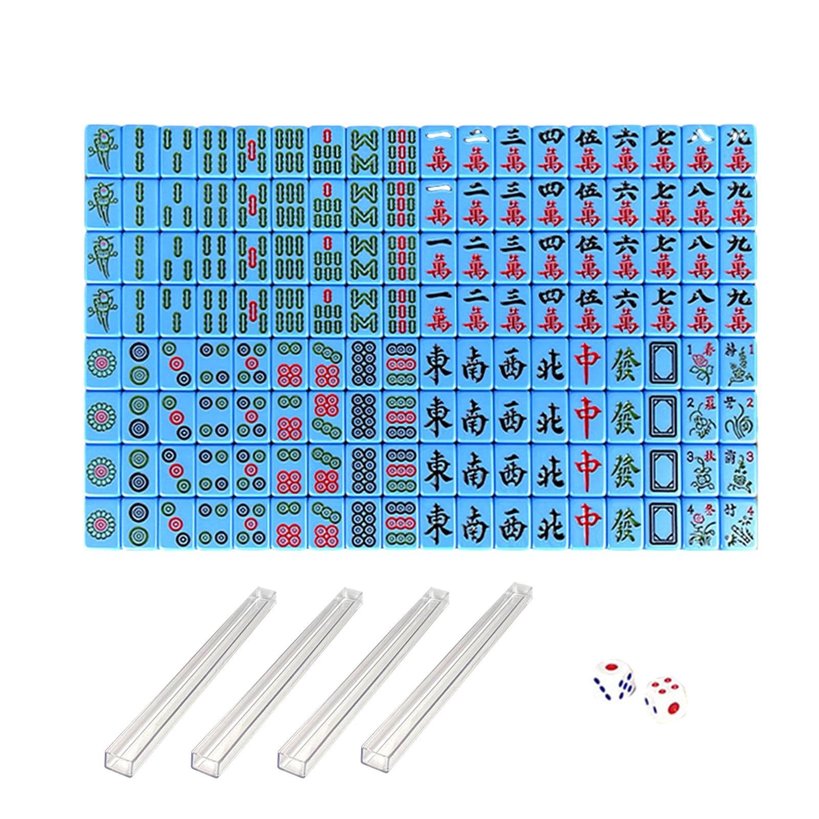 Set Da Viaggio Mahjong VICASKY – Piastrelle In Acrilico Con Scatola Portatile Per Campeggio E Feste (144 Pezzi) - 3