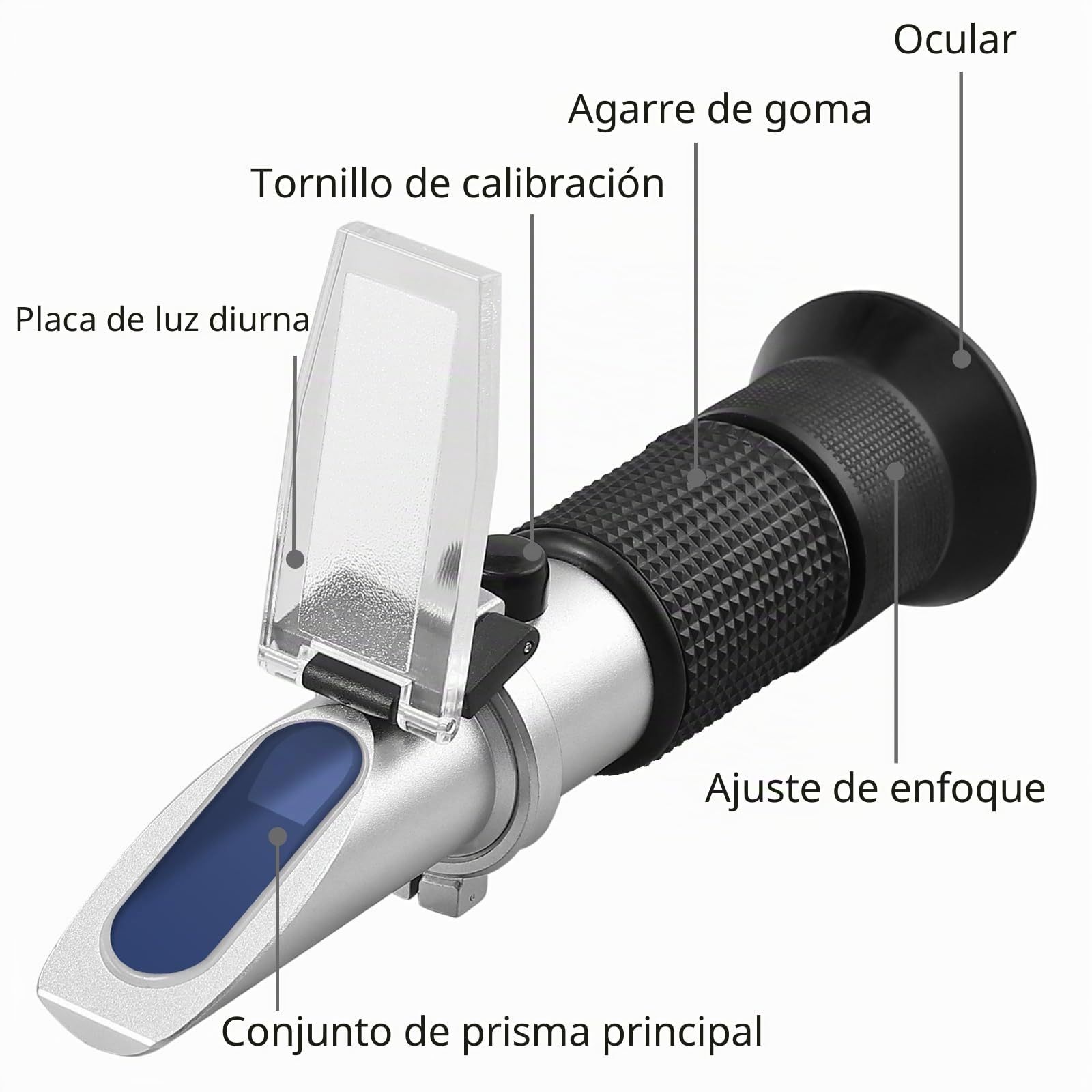 Proster Brix Refractómetro con ATC Brix 0-80 Refractómetro Portátil de Mano con 3 Pipetas para Medición del Contenido de Azúcar para Salsa Mermelada Frutas Bebidas