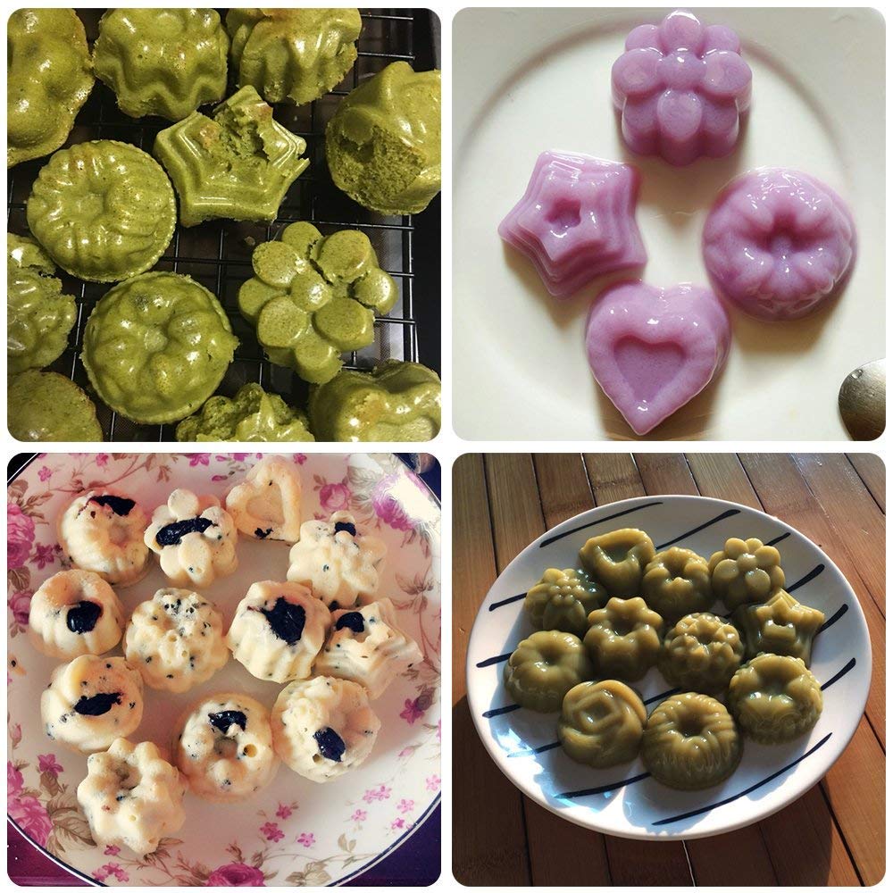 Stampini Silicone Forma Fiore Per Dolci - Set 4 Pezzi, 12 Cavità, Per Torte, Cioccolato E Ghiaccio - Foto 2