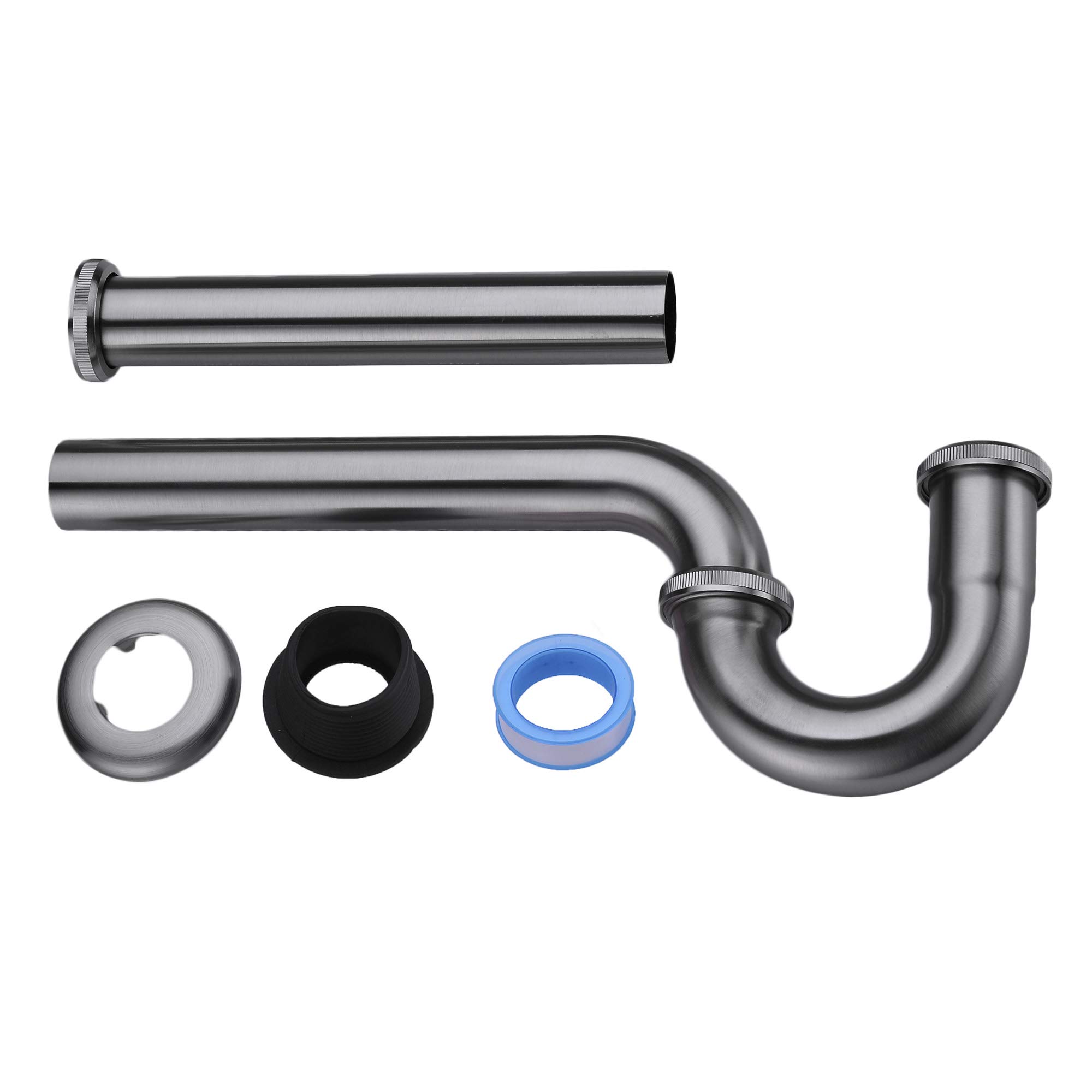 Orhemus Brass P Trap, 1 1/4 Bathroom Basin Sink Waste Trap Drain Kit