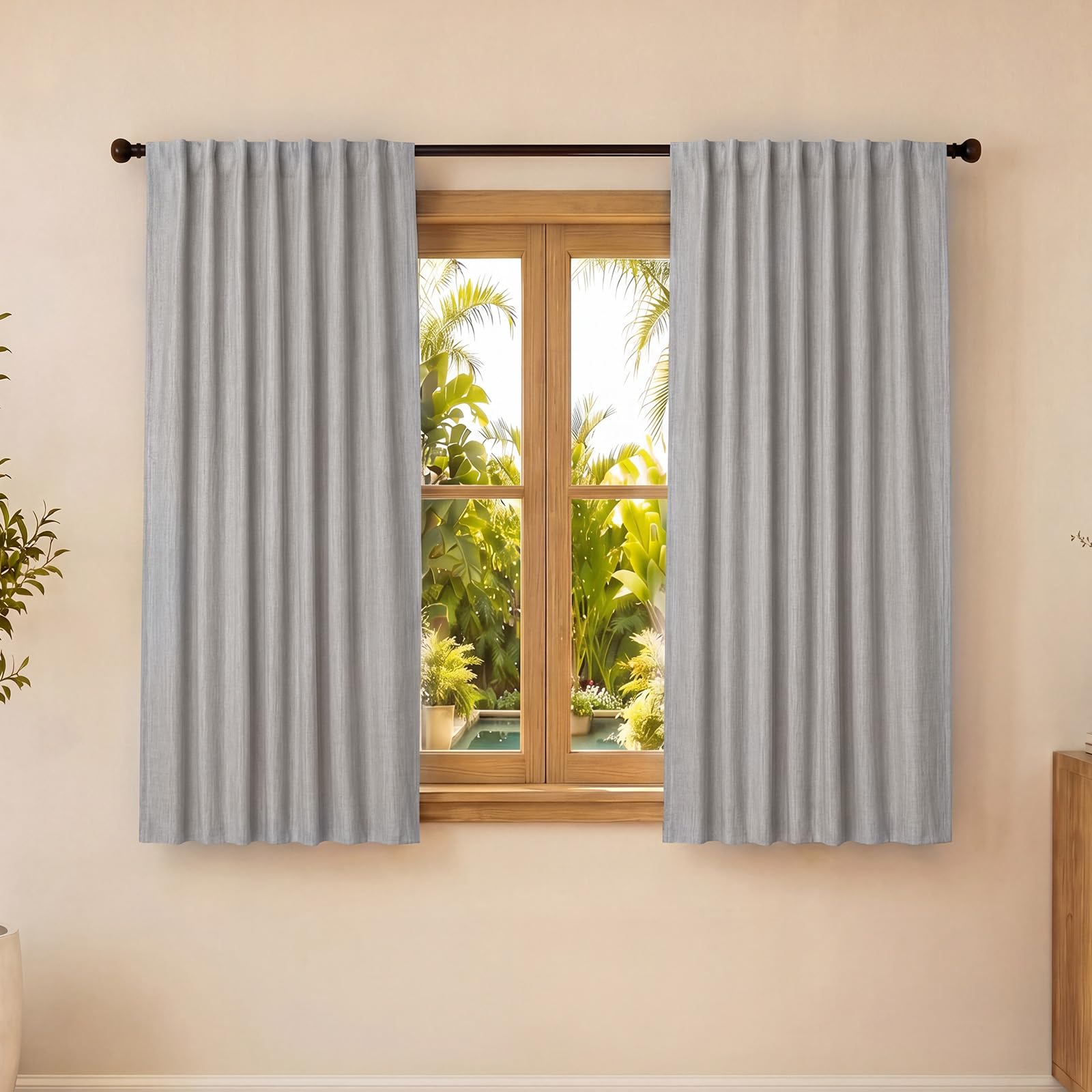 Marlow Unisex Grey 100% Blackout Curtains For Bedroom Living Room Thermal Insulated In | Size: 117 Cm Width X 137 Cm Drop