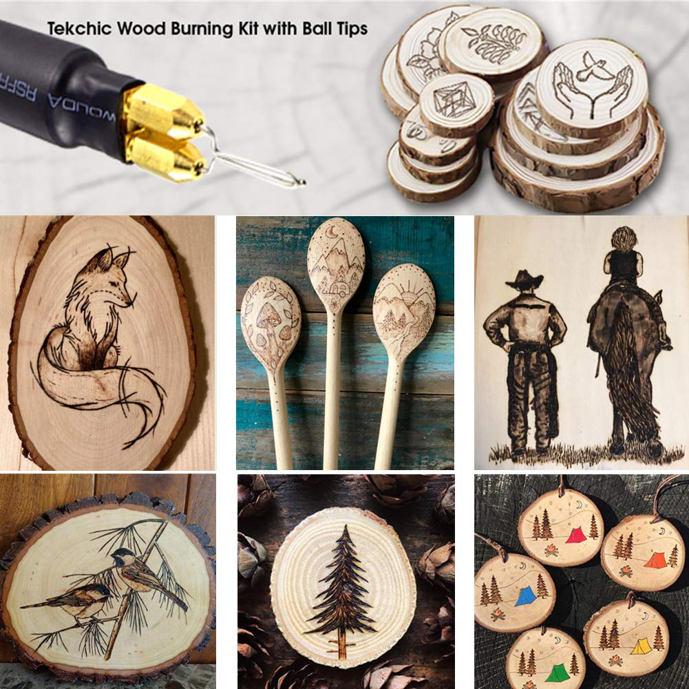 Buy Wood Burning Kit, TEKCHIC 60W Wood Pyrography Pen Kit with Dual