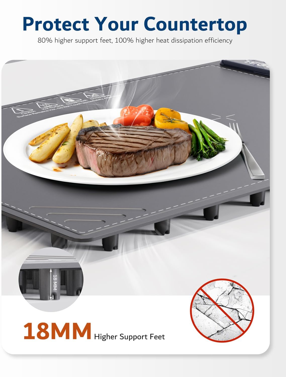 Warming Mat for Food -Electric Food Warming Tray Extra Large (36"x16"), Rapid Full-Surface Heating, Portable & Rollable Versatile Food Warmer for Countertop, Perfect for Gatherings, Everyday Use