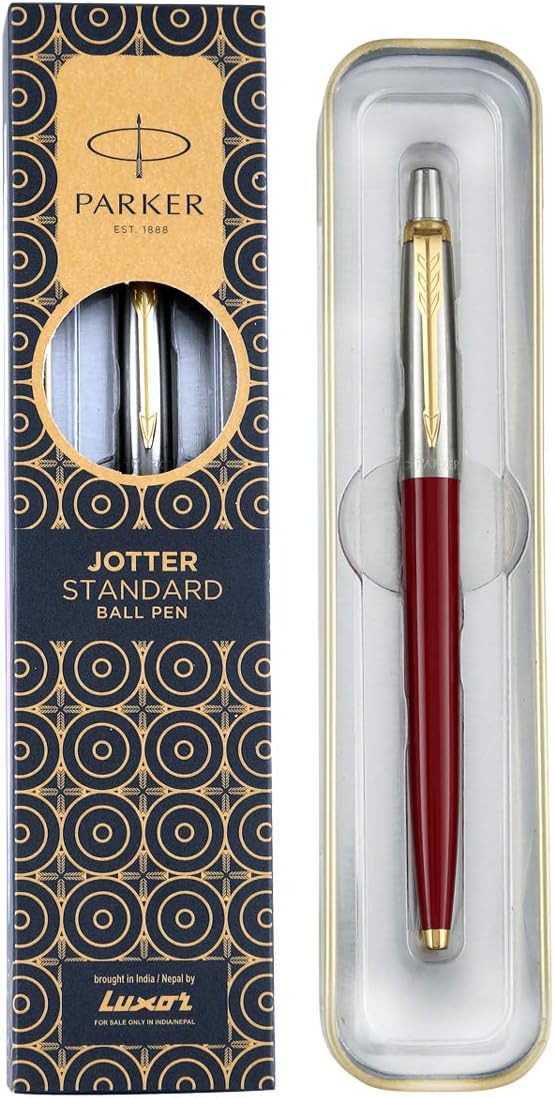 Jotter Standard Gold Trim Ball Pen| Ink Color - Blue | Perfect For Corporate Use | Elite Pen For Professionals