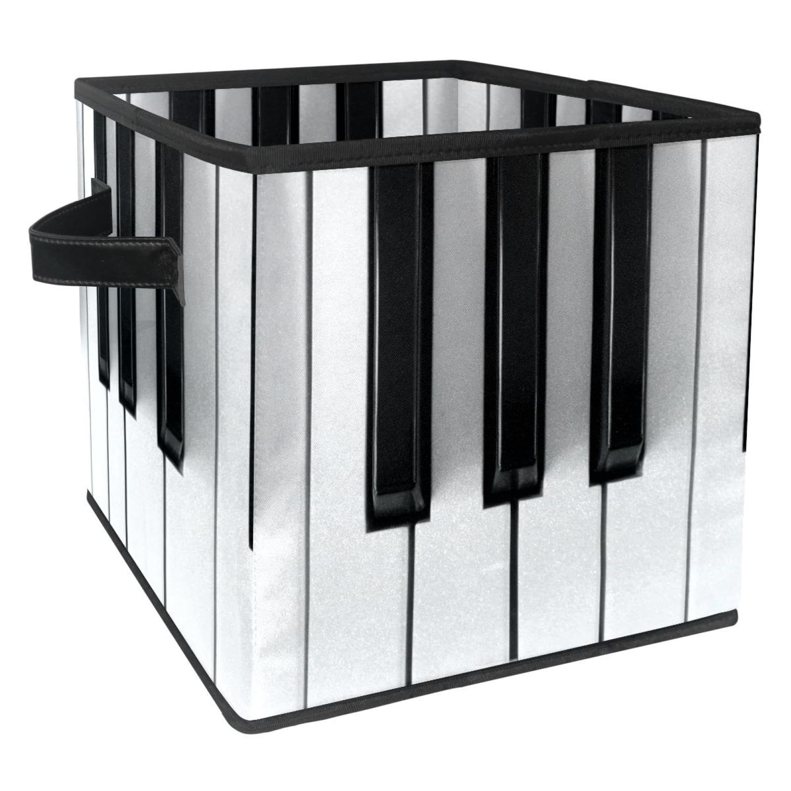 Boîte de rangement pliable cube en tissu avec poignées pour jouets et livres de maison