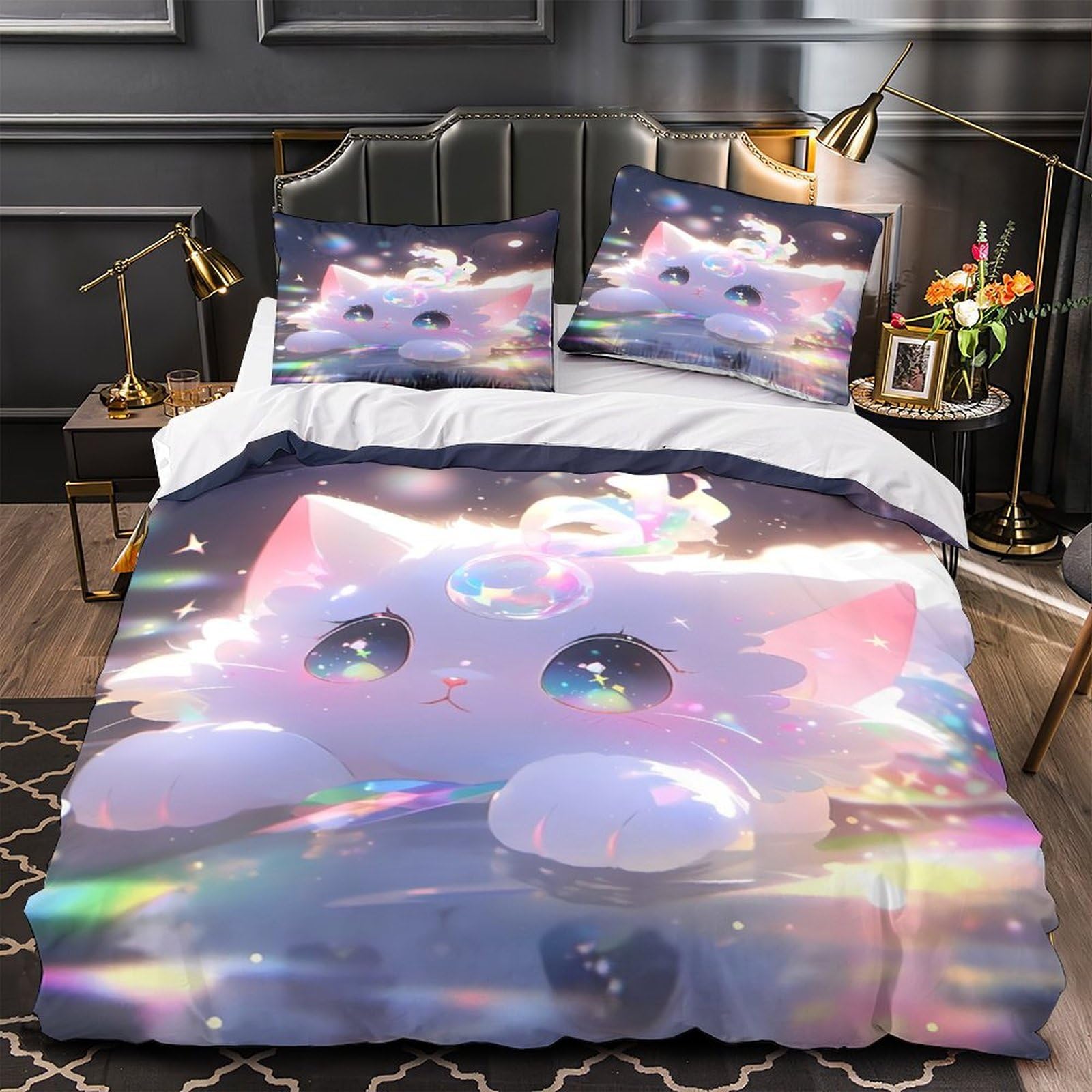 Housse de couette poney fantastique 3D pour la chambre des couples amoureux