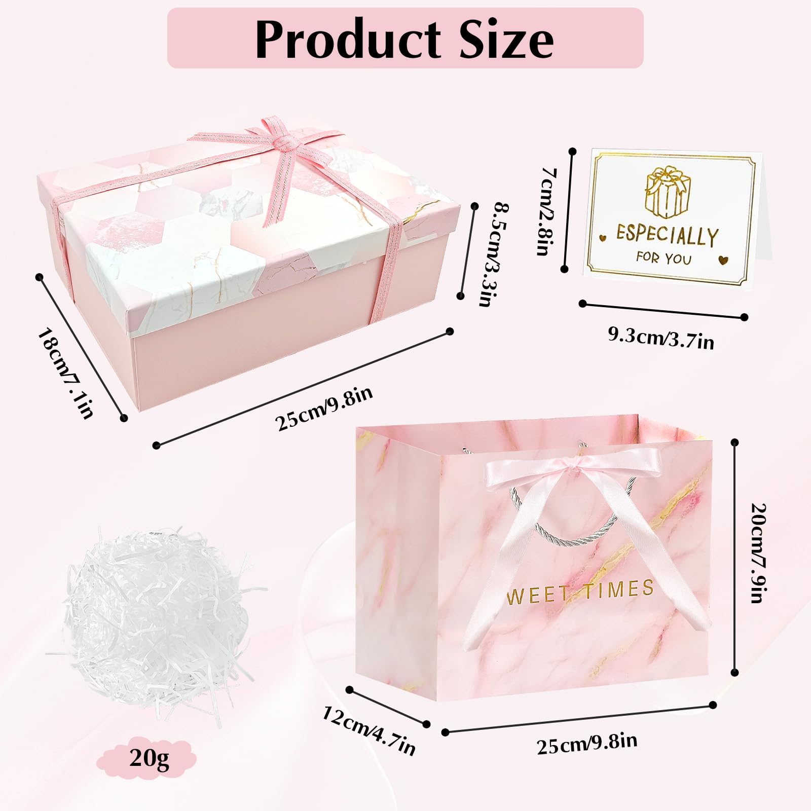 Grande Boîte Cadeau Avec Couvercles, 25,4 X 25,4 X 25,4 Cm, Ruban Et