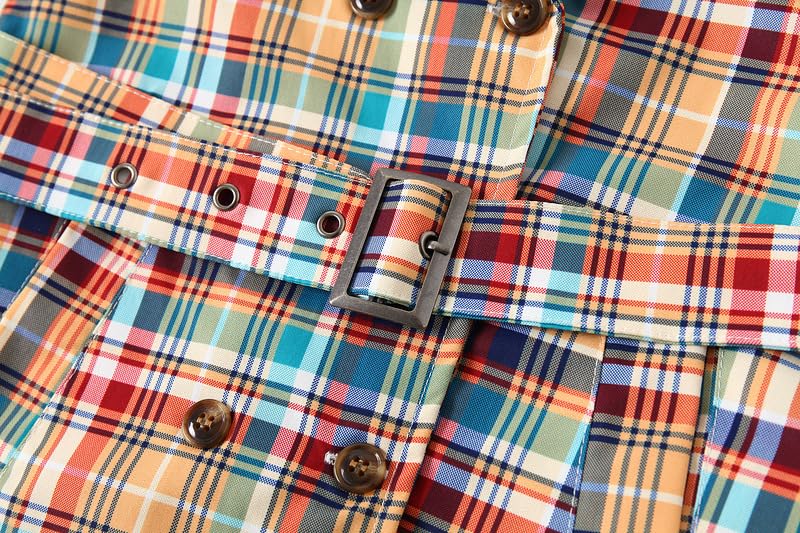 Little Girls Plaid Trench Coat Cute Jacket Button Warm Winter Kids Outwear Windbreak4