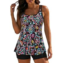 Women Tankini Swimsuit with Shorts - Flowy Two Piece Swimsuits Tummy Control Bathing Suits 2025 Swimwear