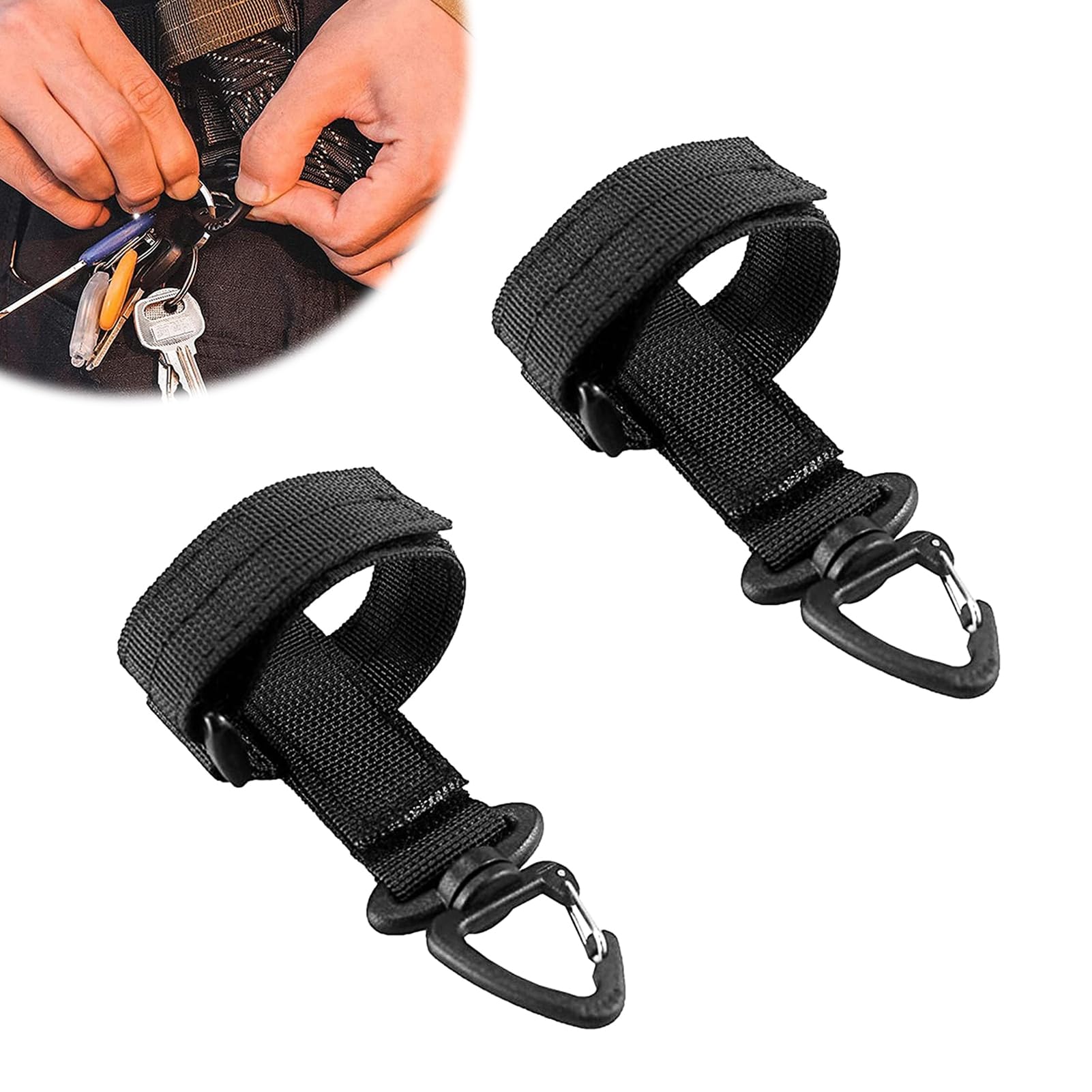 2 Pcs Llavero Clip de Cinturón, Correa de Soporte para Guante Accesorios Guantes Cinturon Policial, Mosquetón Llavero Portaguantes Anticorte Porta Herramientas de Escalada al Aire Libre Belt Holder