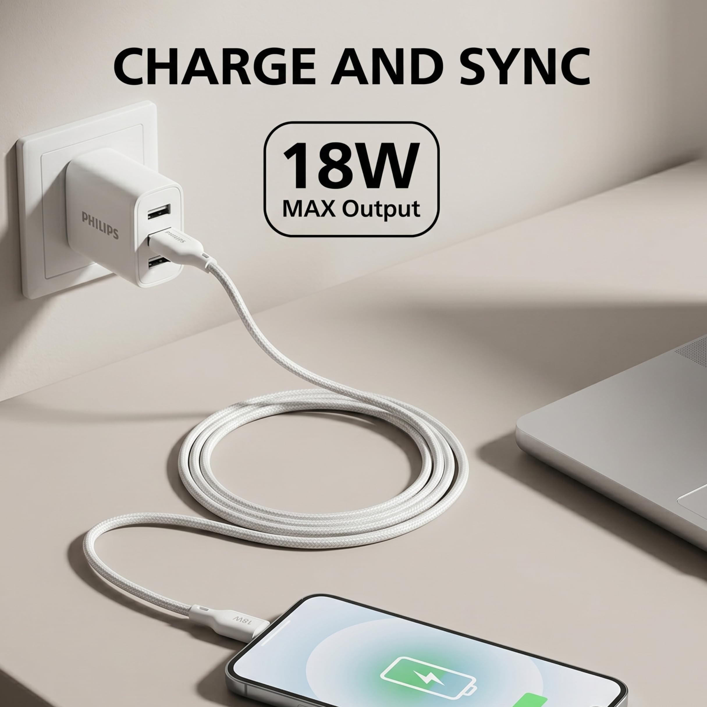 Philips USB-C Cable - Fast Charging & Data Transfer -7