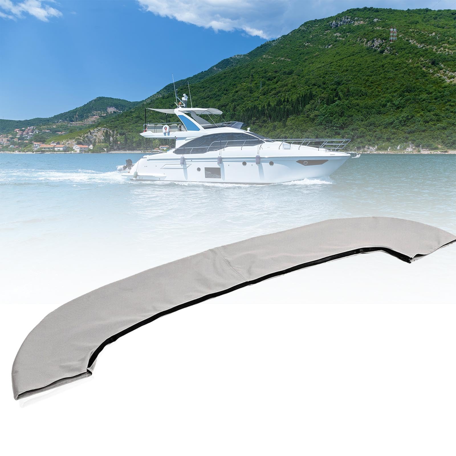 Bimini Top Boot Cover Bimini Top Cover Impermeable Barco Cubierta Durable Heavy Duty 600D Transpirable sin Marco Cubierta de Nieve de Invierno, 4BOW 79 a 90W