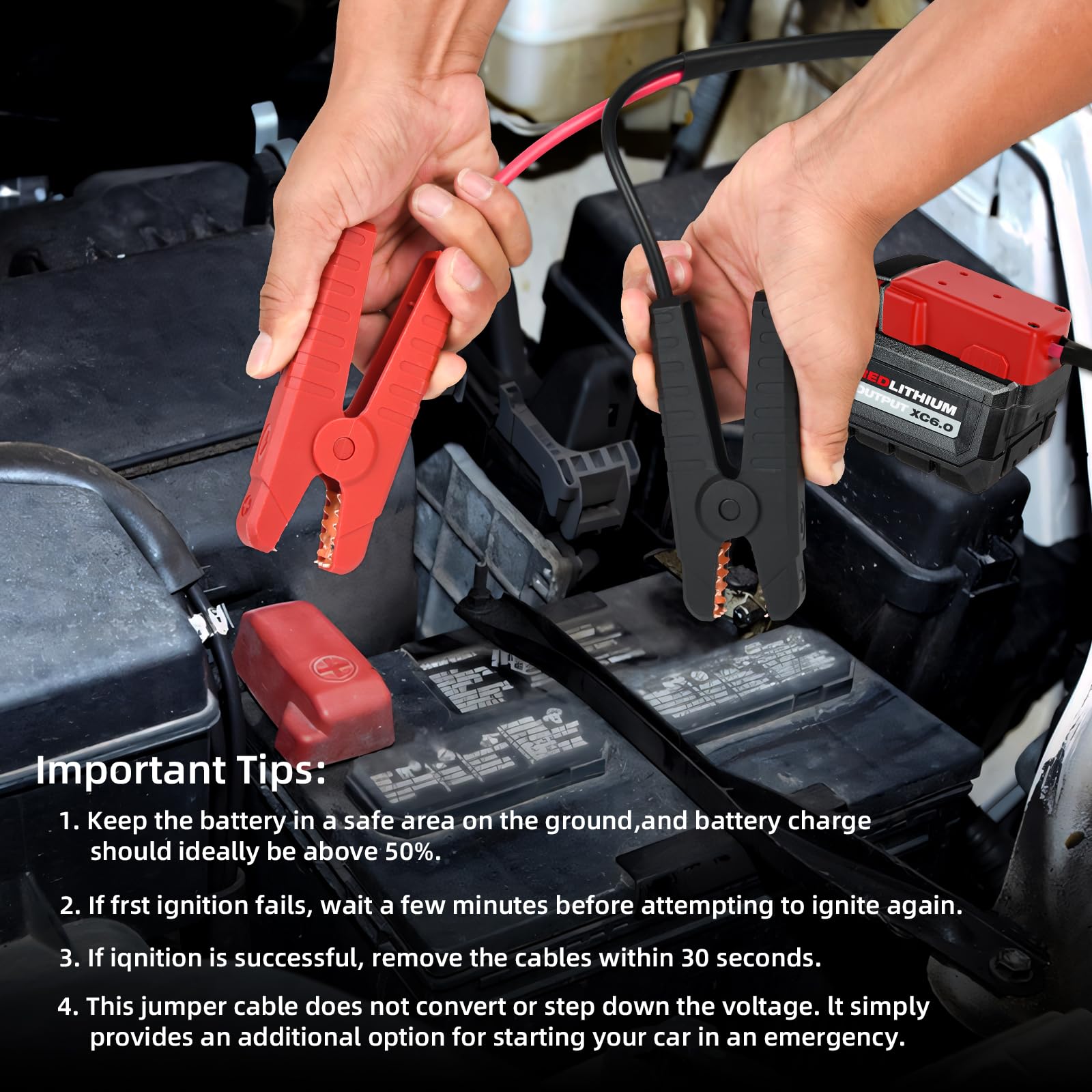 Pinces de câble de démarrage pour Milwaukee M18, 1,8 m, 8 AWG, démarreur de batterie portable, câbles de démarrage automobile pour voiture