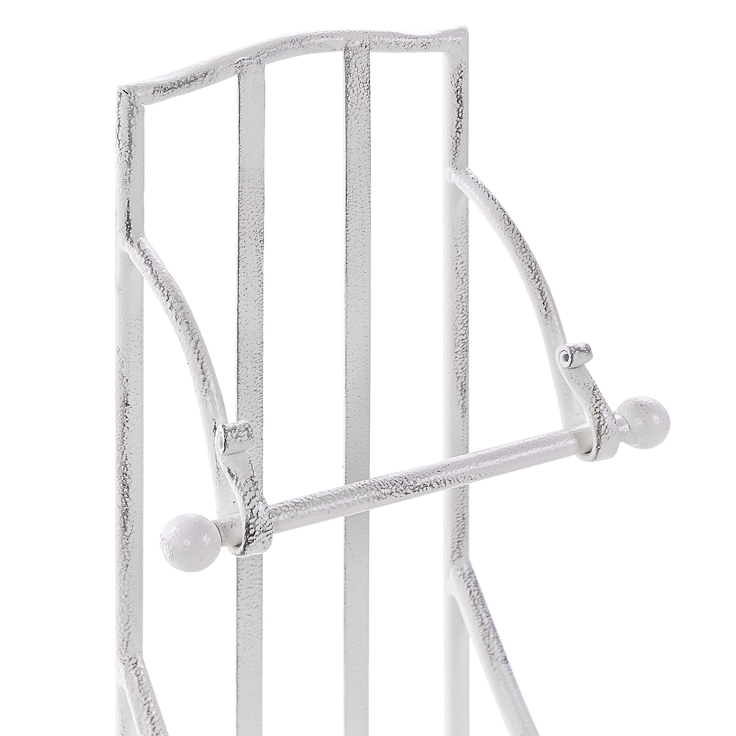 WC Papierhalter Metall weiß Antik Optik freistehend Retro Vintage