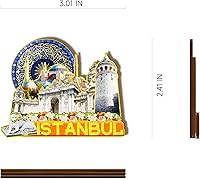 Vista 3 de Imán de madera de pavo de Estambul, imanes 3D para nevera, recuerdos coleccionables de viaje, decoraciones hechas a mano, 2