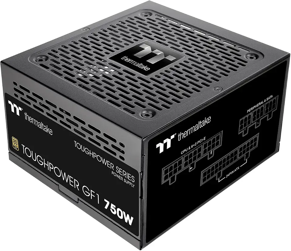 Thermaltake GF1 (2024) Fonte de alimentação ATX 750W totalmente modular - 80 Plus Gold - Ultra silencioso - Zero RPM, PS-TPD-0750FNFAGU-P
