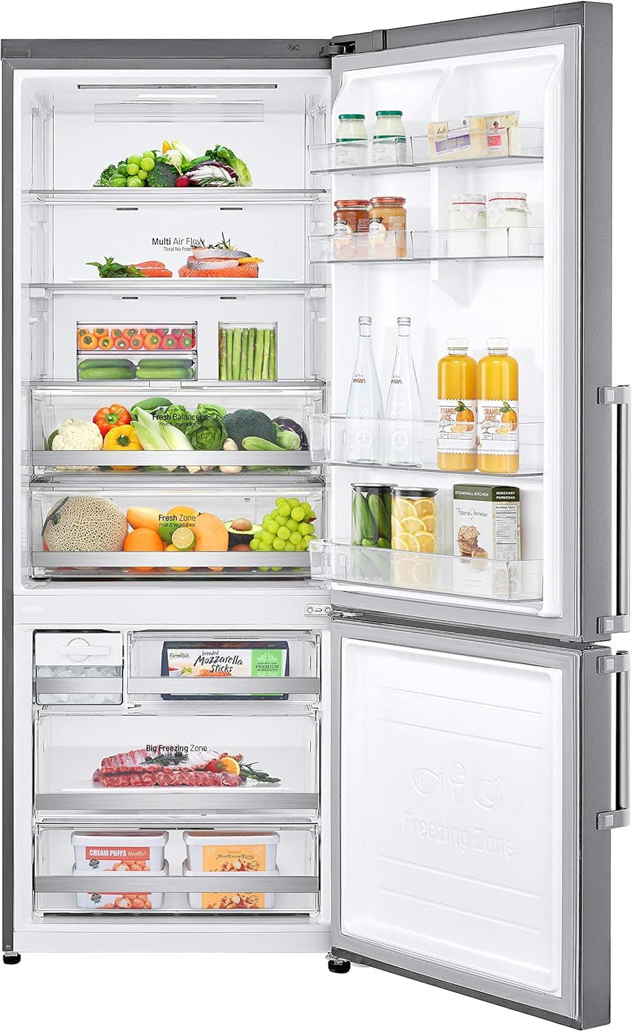LG GBB567PZCMB Frigorifero Combinato Total No Frost, 462L, Larghezza 70cm, Wi-Fi, Door & Linear Cooling, Cassetto Fresh Balancer, Display Esterno, Compressore Smart Inverter, Inox