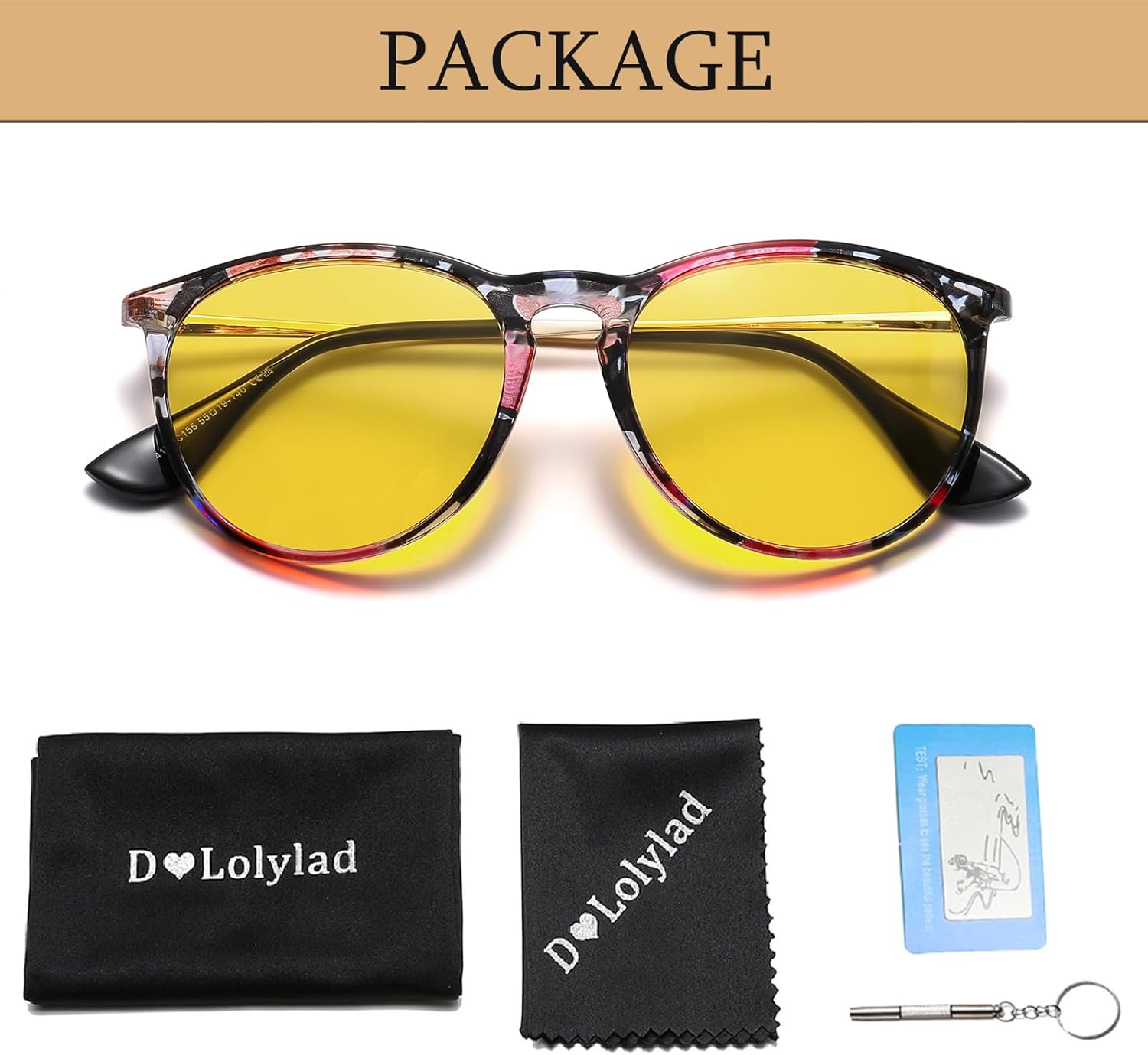 Night Vision Driving Glasses for Women - Polarized Night Vision Glasses HD Anti Glare Yellow Lens Nighttime Glasses - Image 4