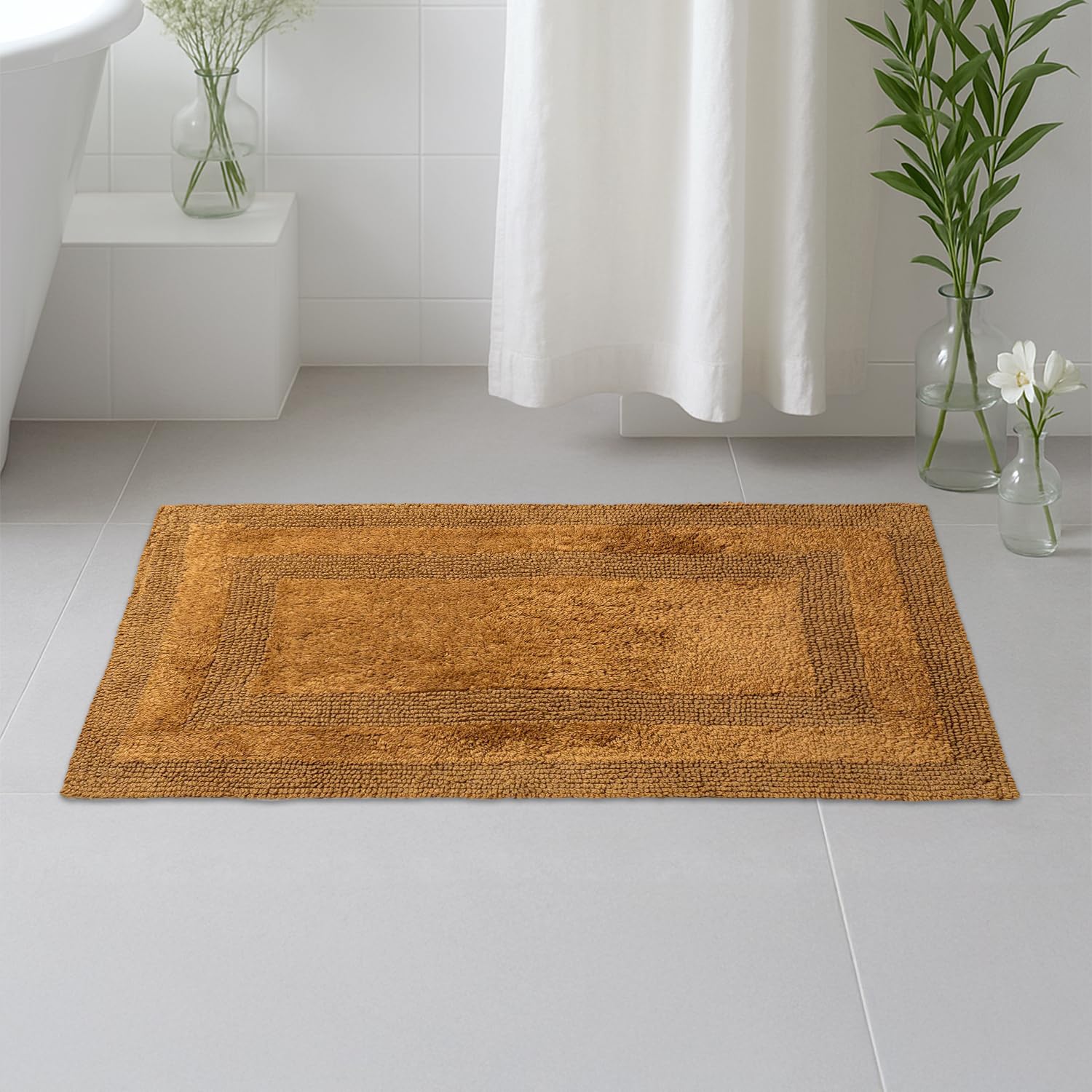 Earthy Fables Premium Cotton Bath Mat - Soft & Absorbent -1 Earthy Fables Premium Cotton Bath Mat - Soft & Absorbent -1