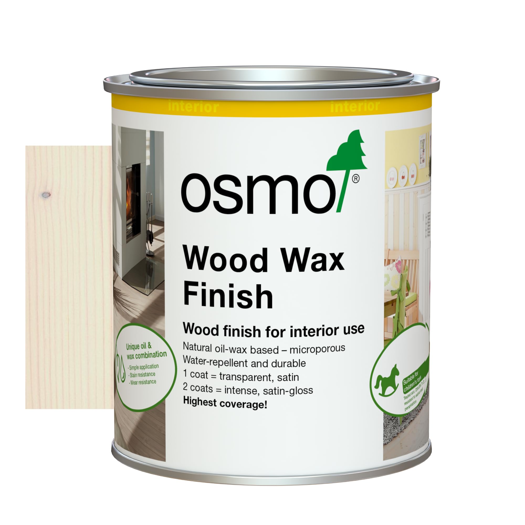 Osmo Wood Wax Finish Transparent 750ml - White - 3111