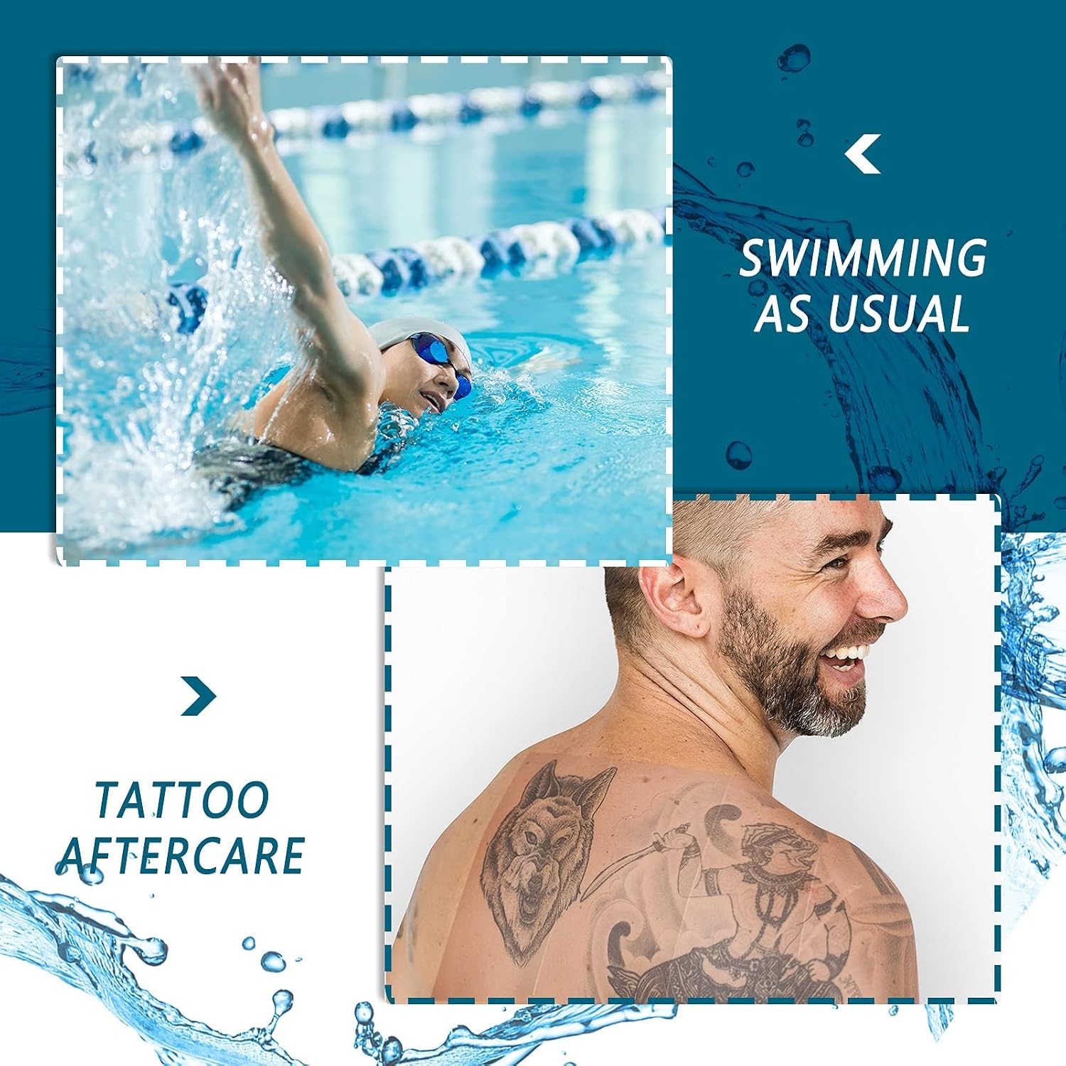 Siifert 8 Rolls Tattoo Aftercare Bandage Waterproof Transparent Stretch Adhesive Bandage Transparent Film Dressing Roll Wounded Tape Clear Tattoo Film Wrap for Swimming Shower (2" 3" 4" 6" Wide)