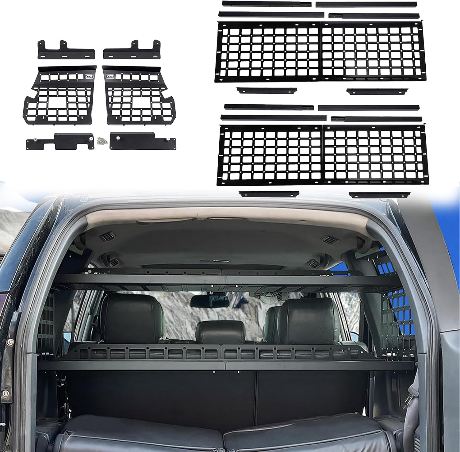 CTH for Lexus GX 470 GX470 2003-2009 Rear Trunk Modification Molle Panel Storage Panel Trunk Organizers Storage Cargo Bracket Luggage Holder Shelf Kit Car Accessories