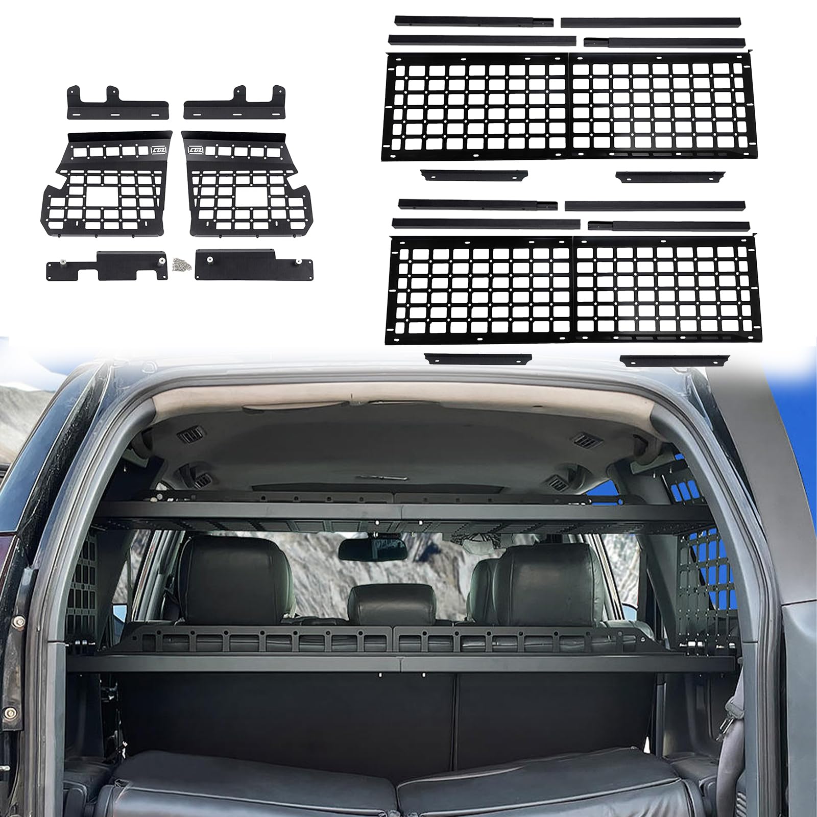 CTH for Lexus GX 470 GX470 2003-2009 Rear Trunk Modification Molle Panel Storage Panel Trunk Organizers Storage Cargo — view 6