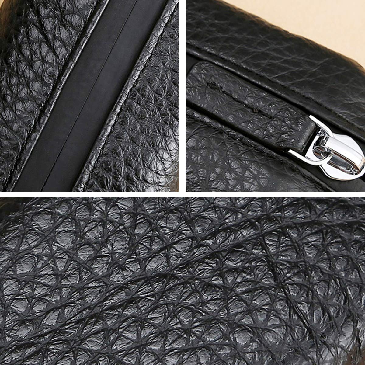 Cuero Estuches de Llave Clave del Coche Portátil Car Key Case Impermeable Cartera Anti-Robo para Hombre Mujer Llave Remota Hogar Llavero Uso Diario Negro