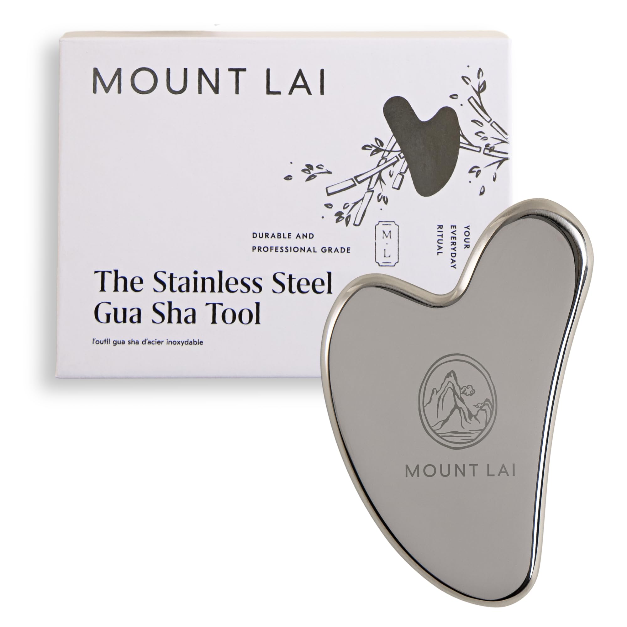 Mount Lai - Stainless Steel Guasha Facial Lifting Tool | Face Sculpting Tool for Skin Care | Gua Shiru for Face and Body | Facial Massage Tool to Relieve Muscle Tension and Reduce Swelling