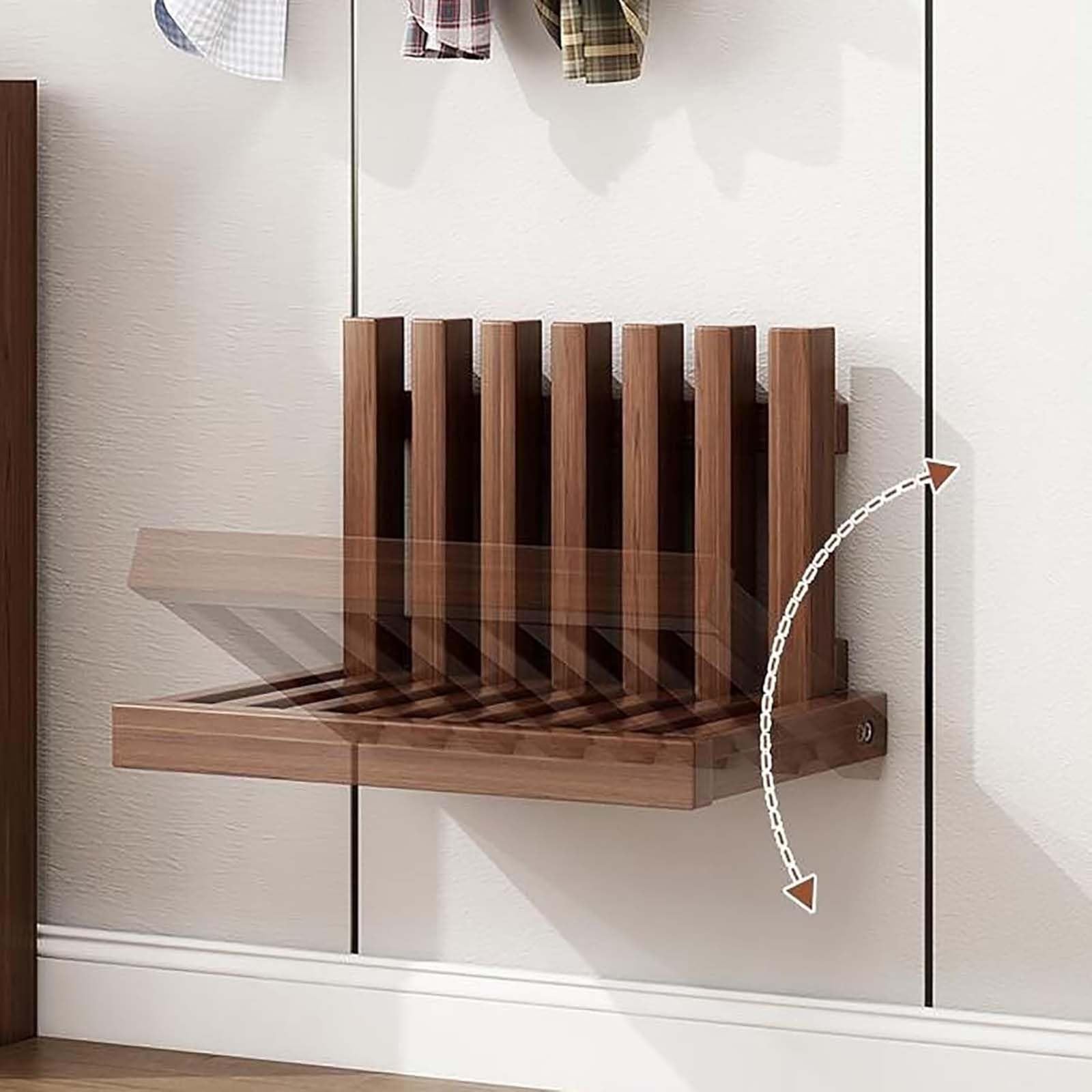Banc de douche pliable en bois massif, tabouret mural pour douche et porche, chaise polyvalente pour usage domestique