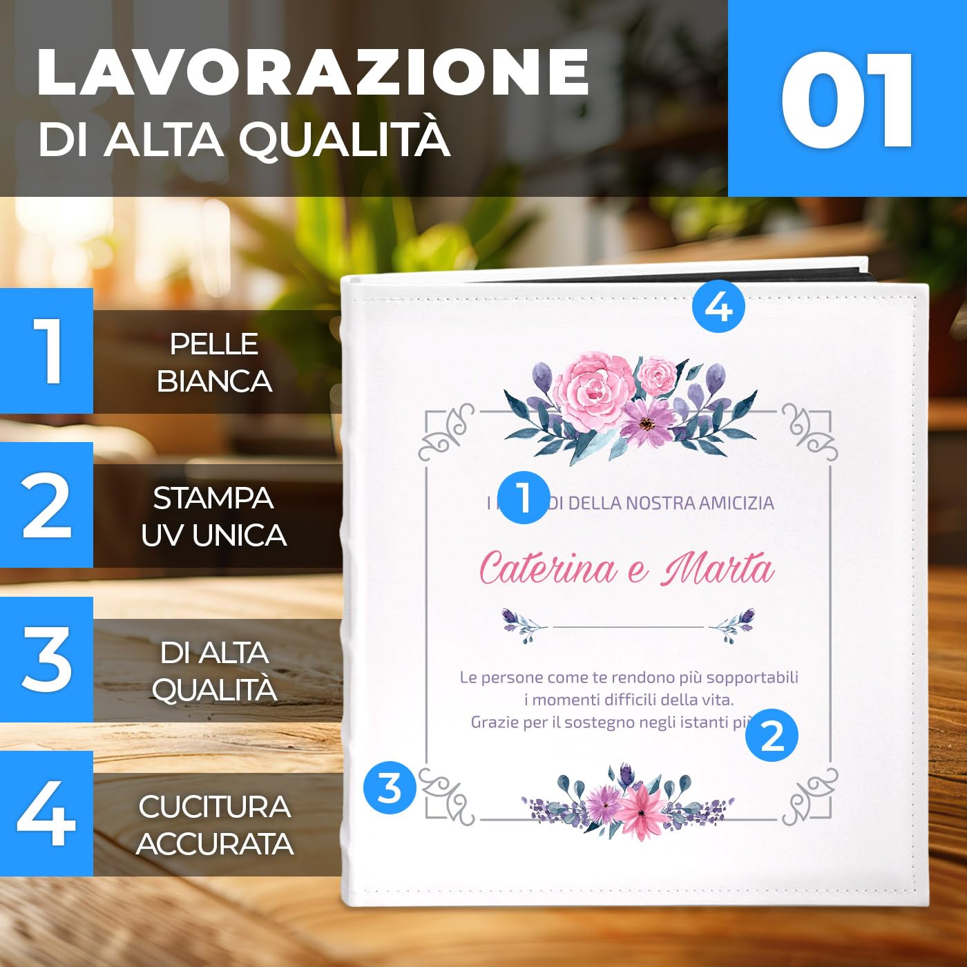Maverton Album Fotografico Personalizzato, Copertina in Pelle Sintetica