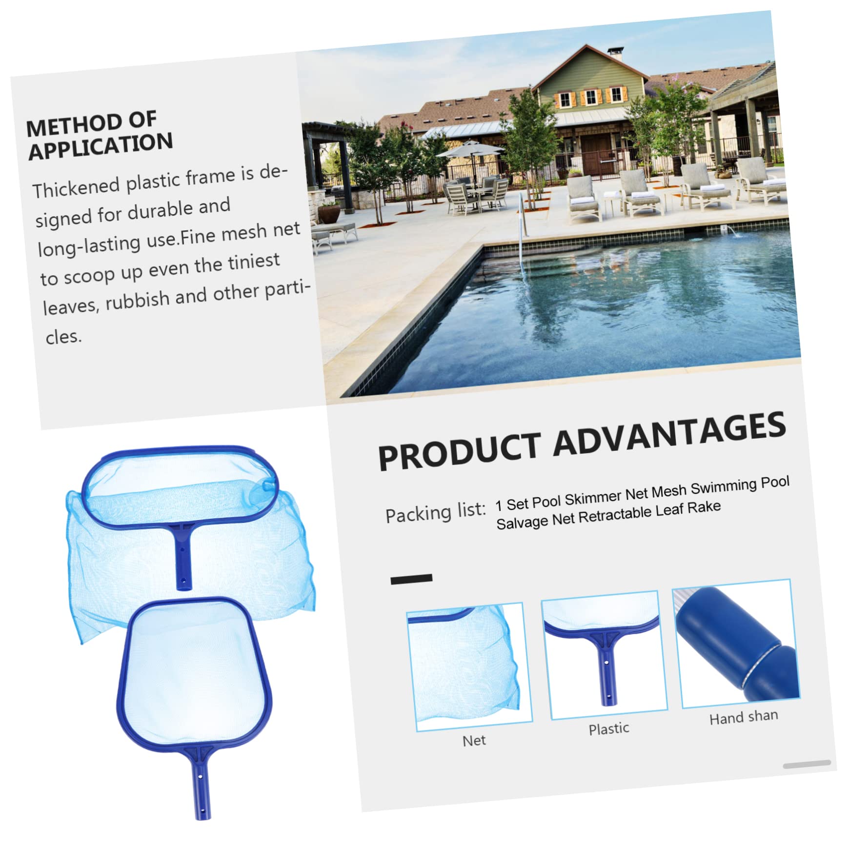 YARNOW 2 Juegos Red De Limpieza De Piscinas Rastrillos Accesorios para Redes De Limpieza De Piscinas Accesorios para Piscinas Red De Pesca De Piscina Malla Fina para Neto Aluminio